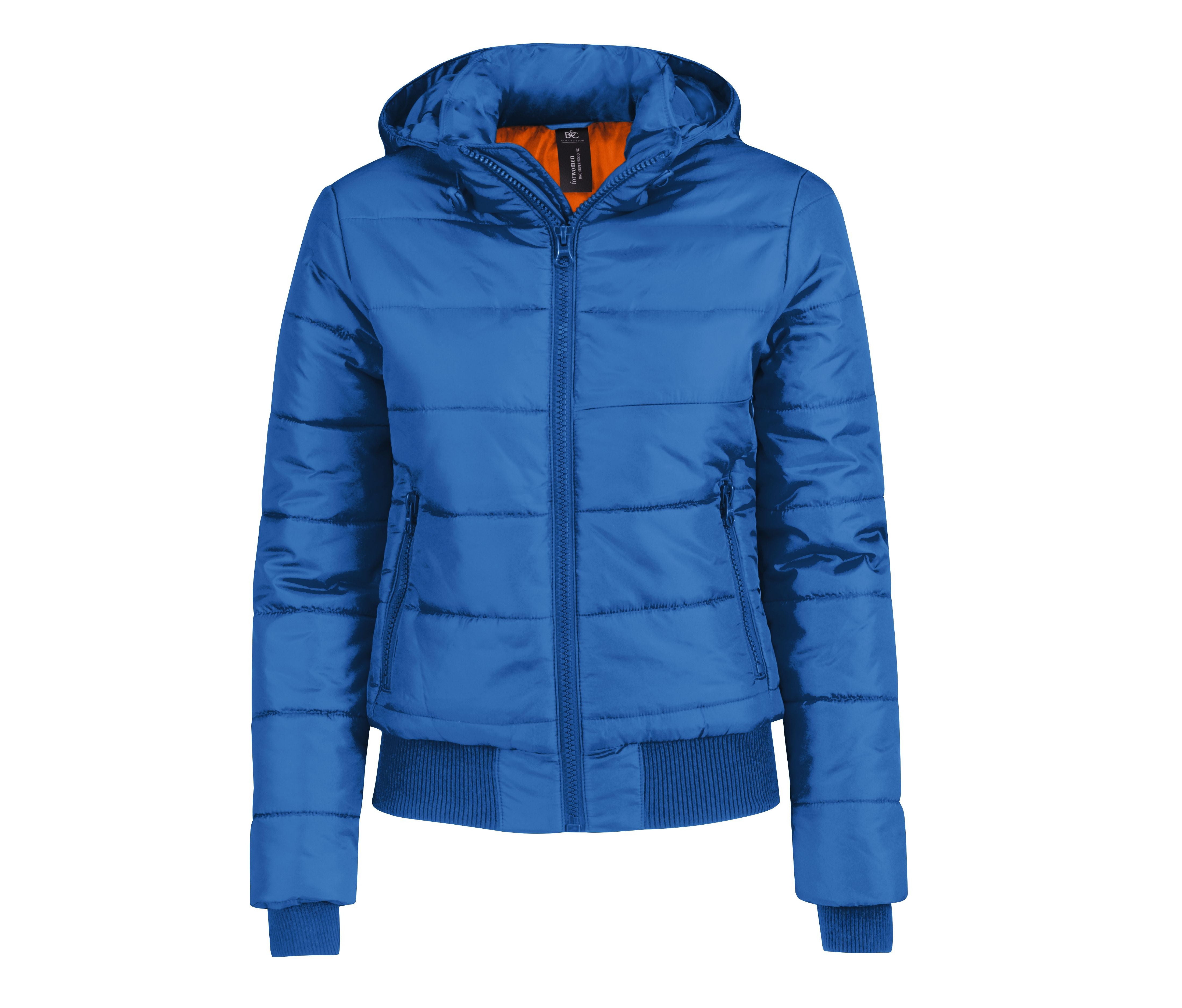 Blouson Doudoune Capuche Femme - Royal Blue / Orange