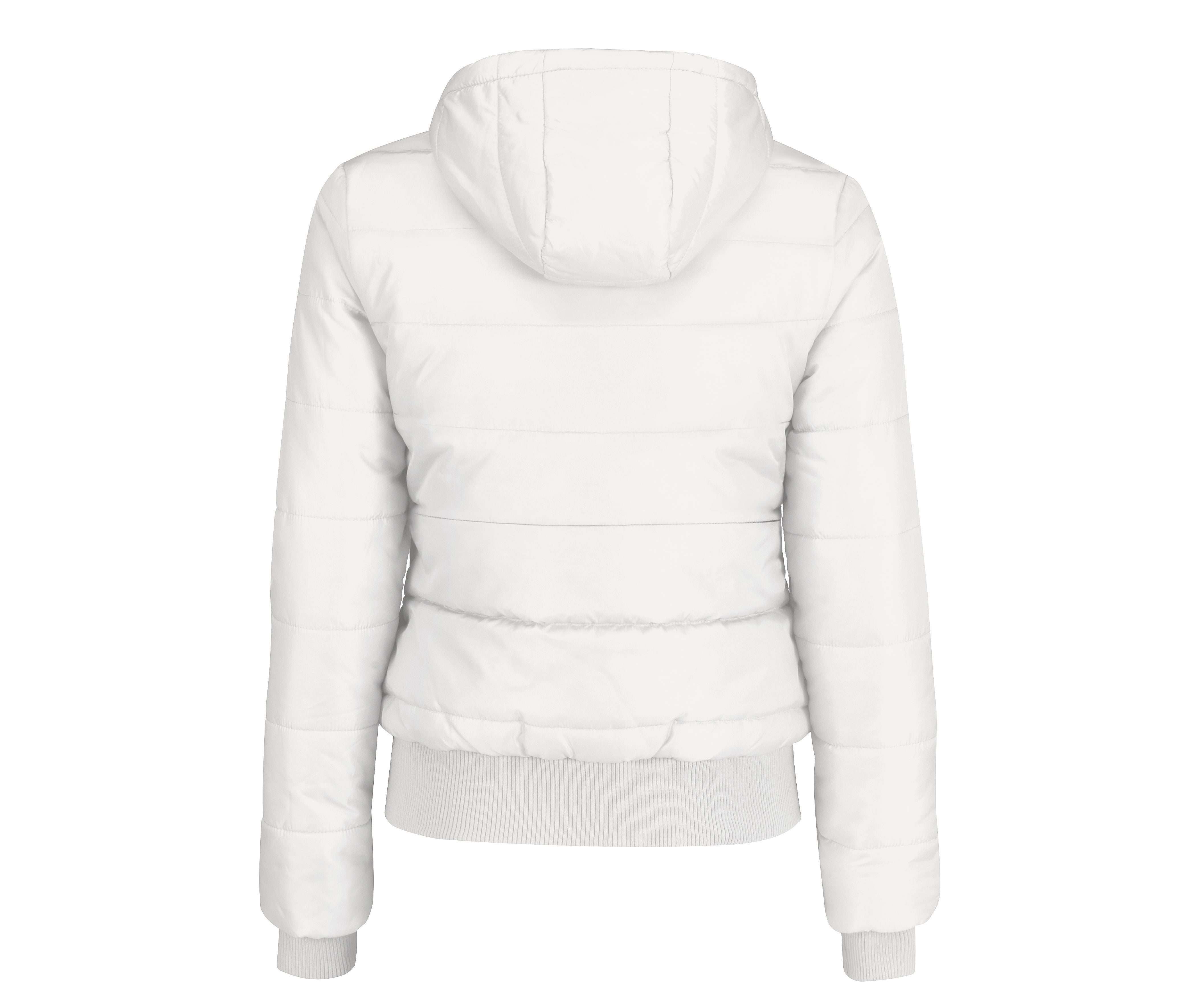 Blouson Doudoune Capuche Femme - White/grey