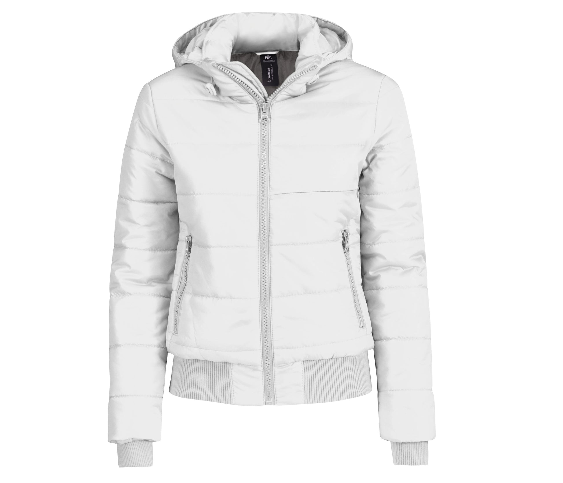 Blouson Doudoune Capuche Femme - White/grey