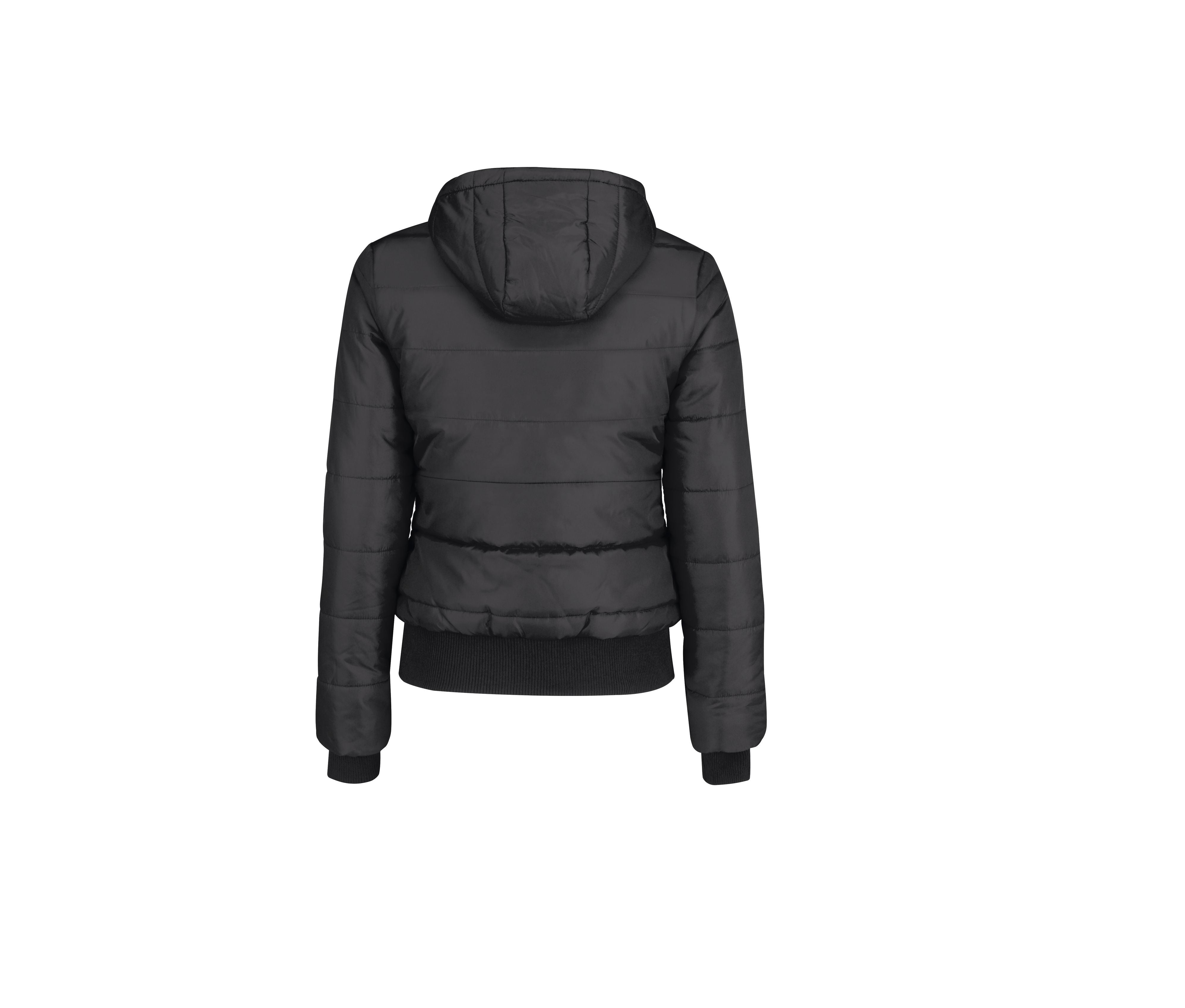 Blouson Doudoune Capuche Femme - Dark Grey / Orange
