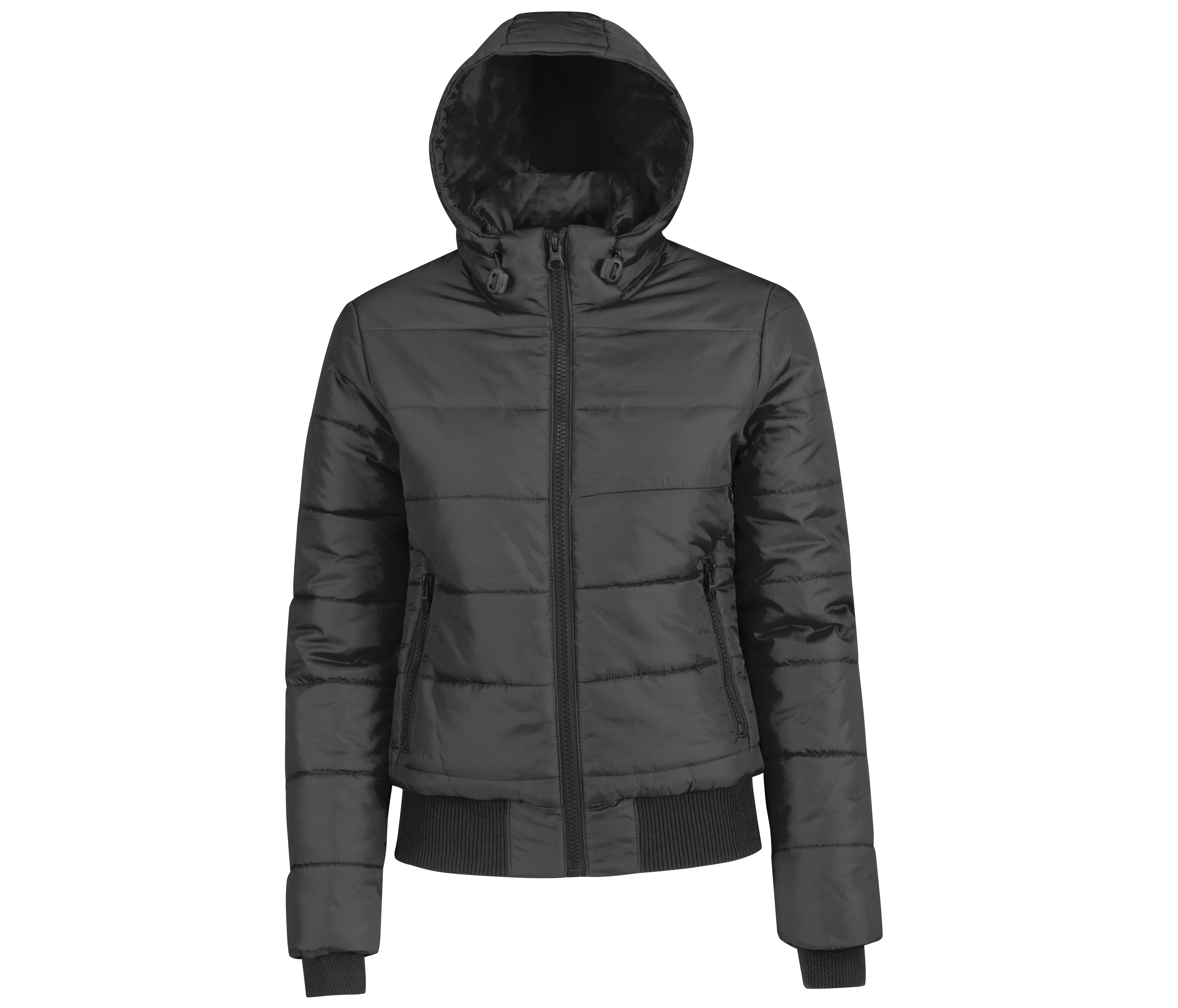 Blouson Doudoune Capuche Femme - Dark Grey / Orange