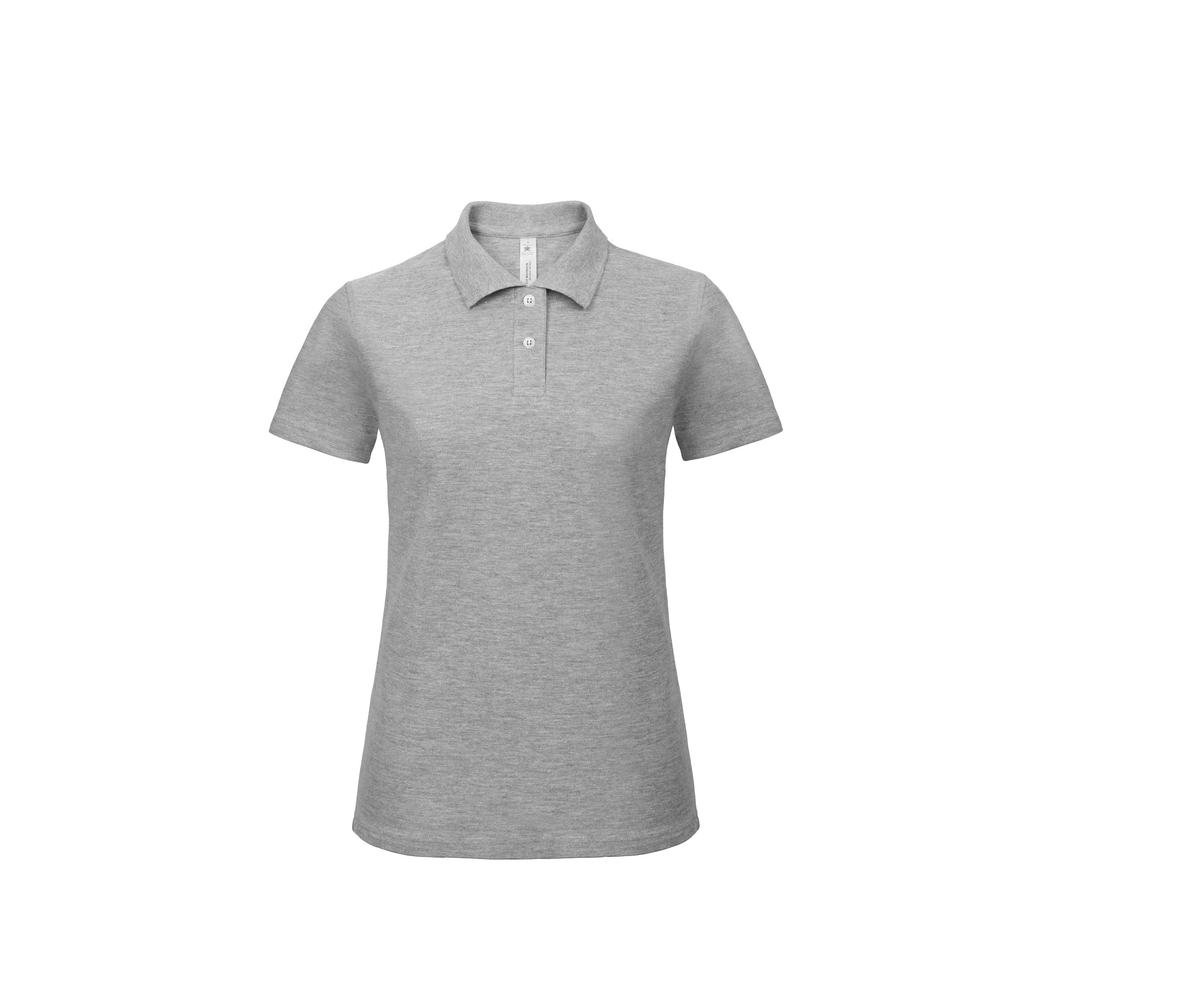 Polo Piqué Femme - Heather Grey