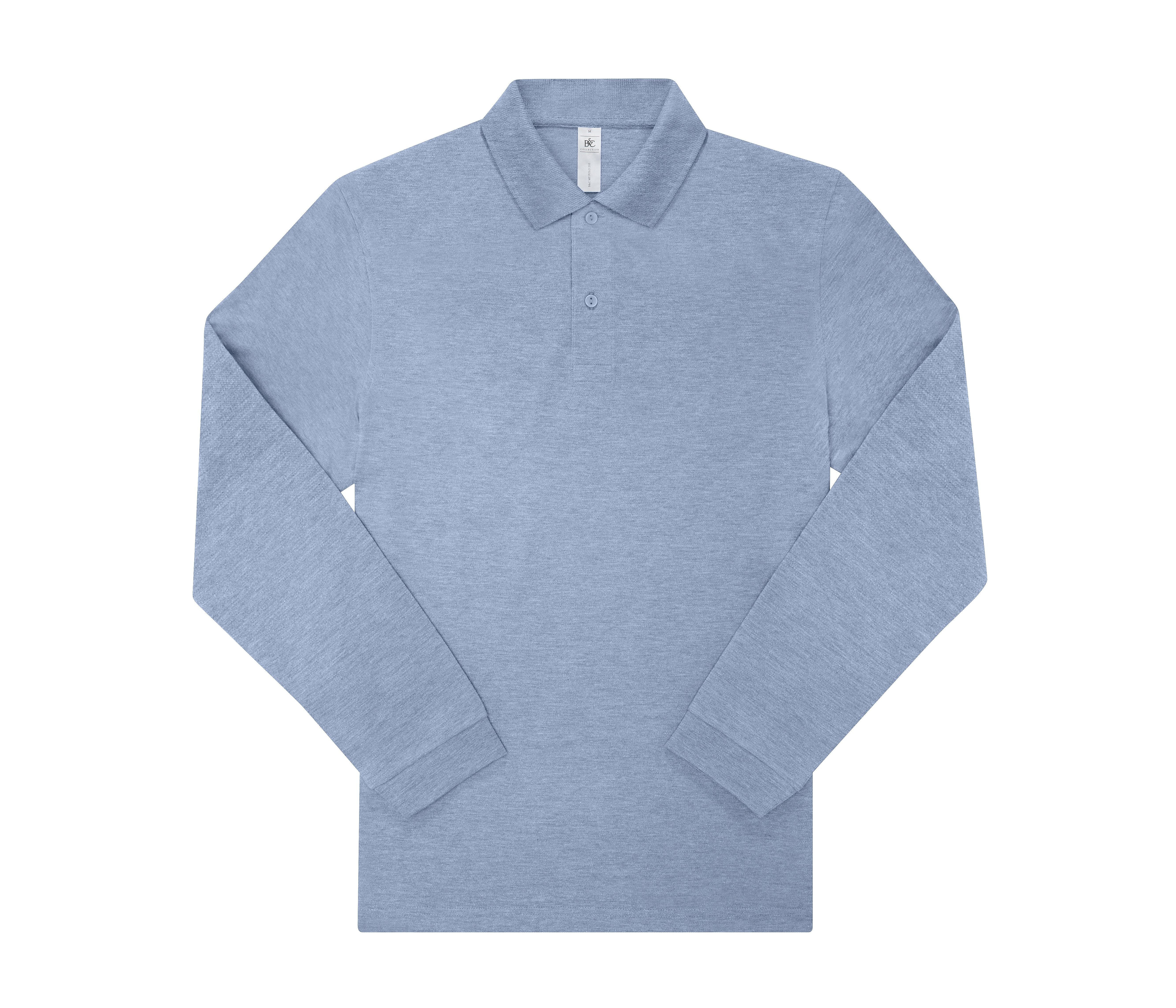 Polo Homme Manches Longues 210 - Heather Blue