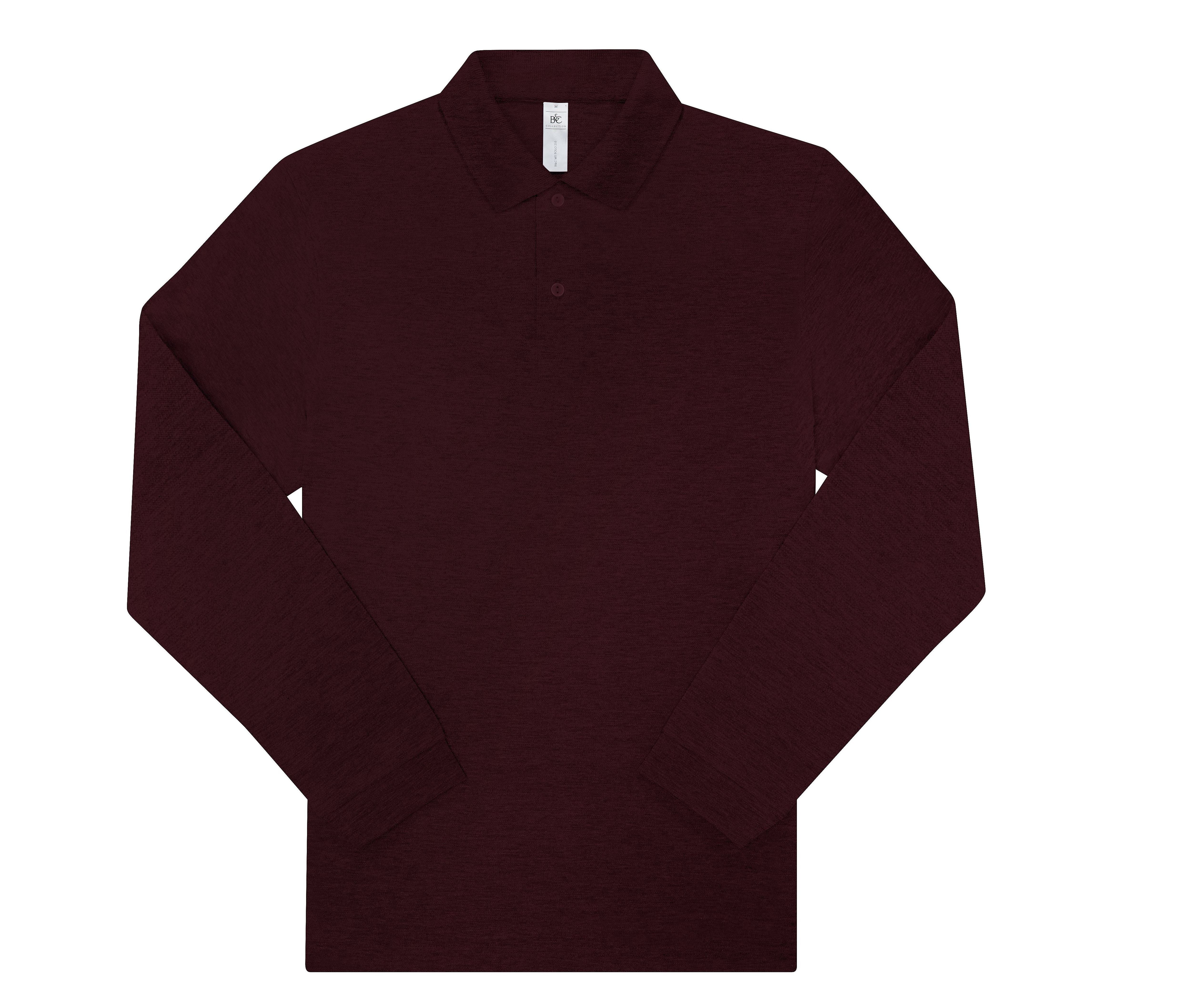 Polo Homme Manches Longues 210 - Heather Burgundy