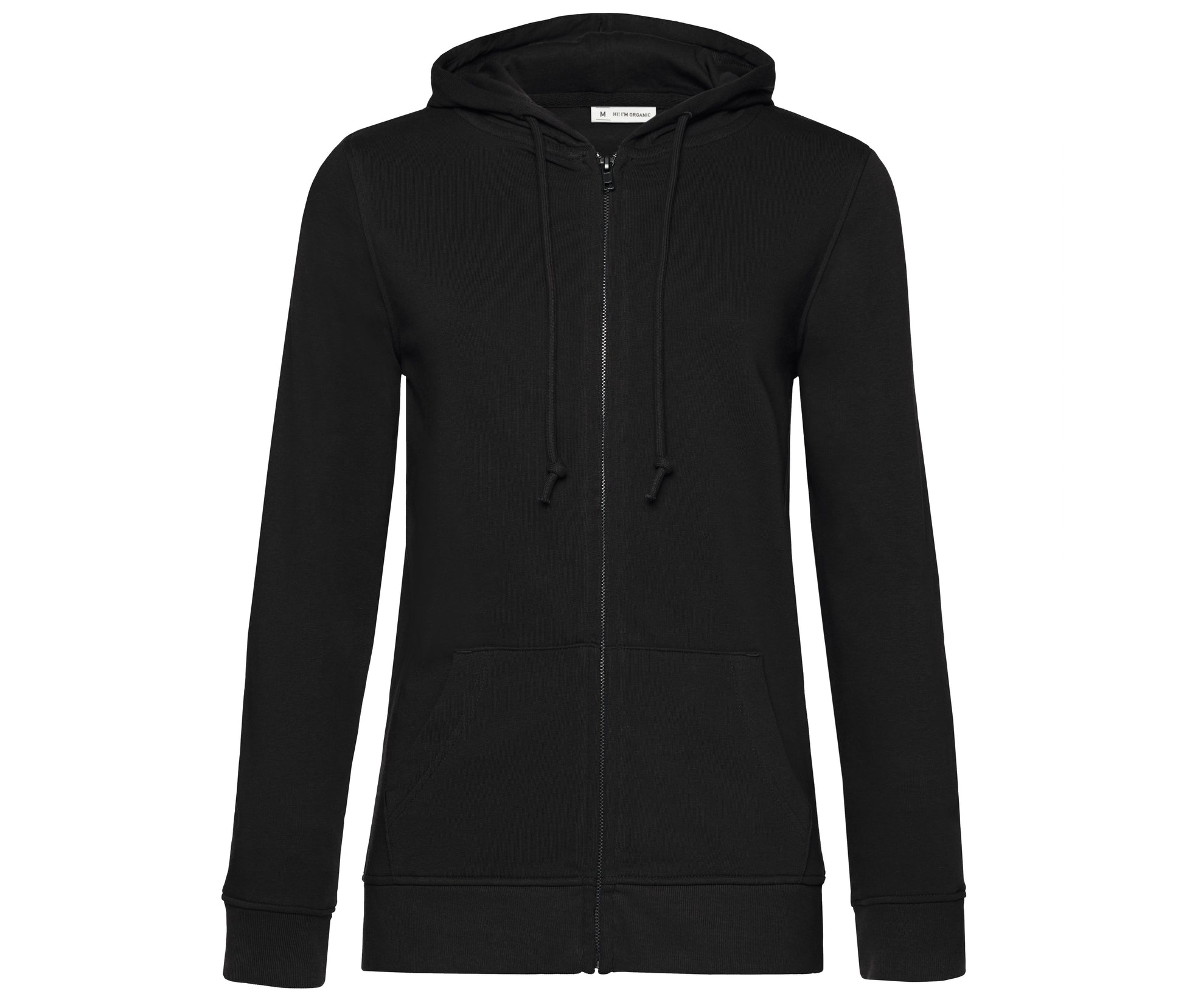 Sweat Capuche Zippé Organique Femme - Black Pure