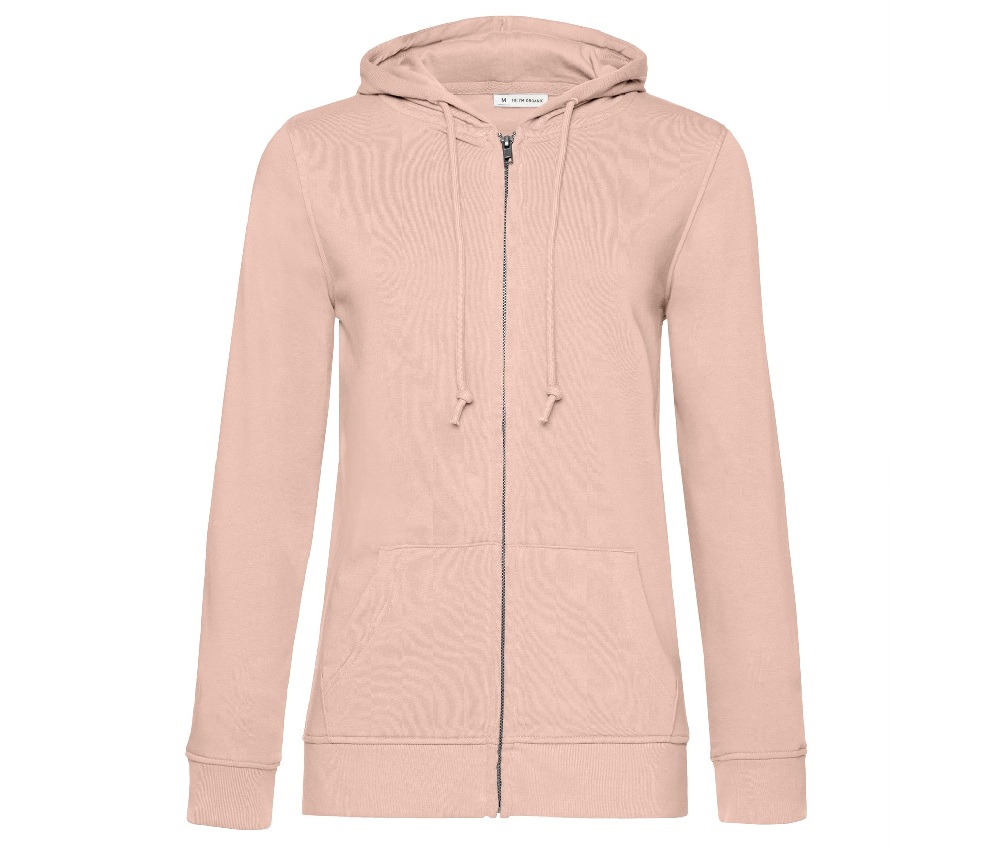 Sweat Capuche Zippé Organique Femme - Soft Rose