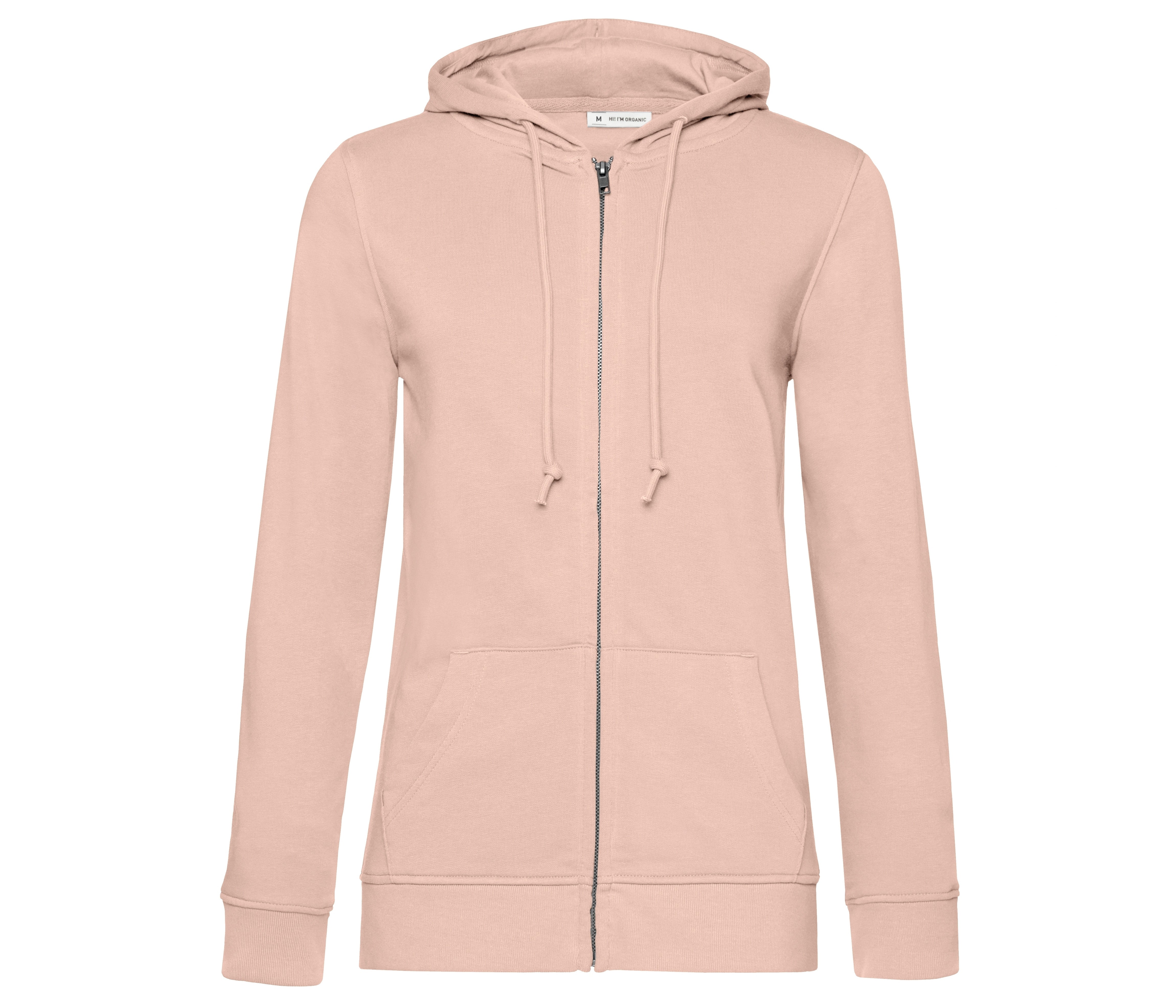 Sweat Capuche Zippé Organique Femme - Soft Rose