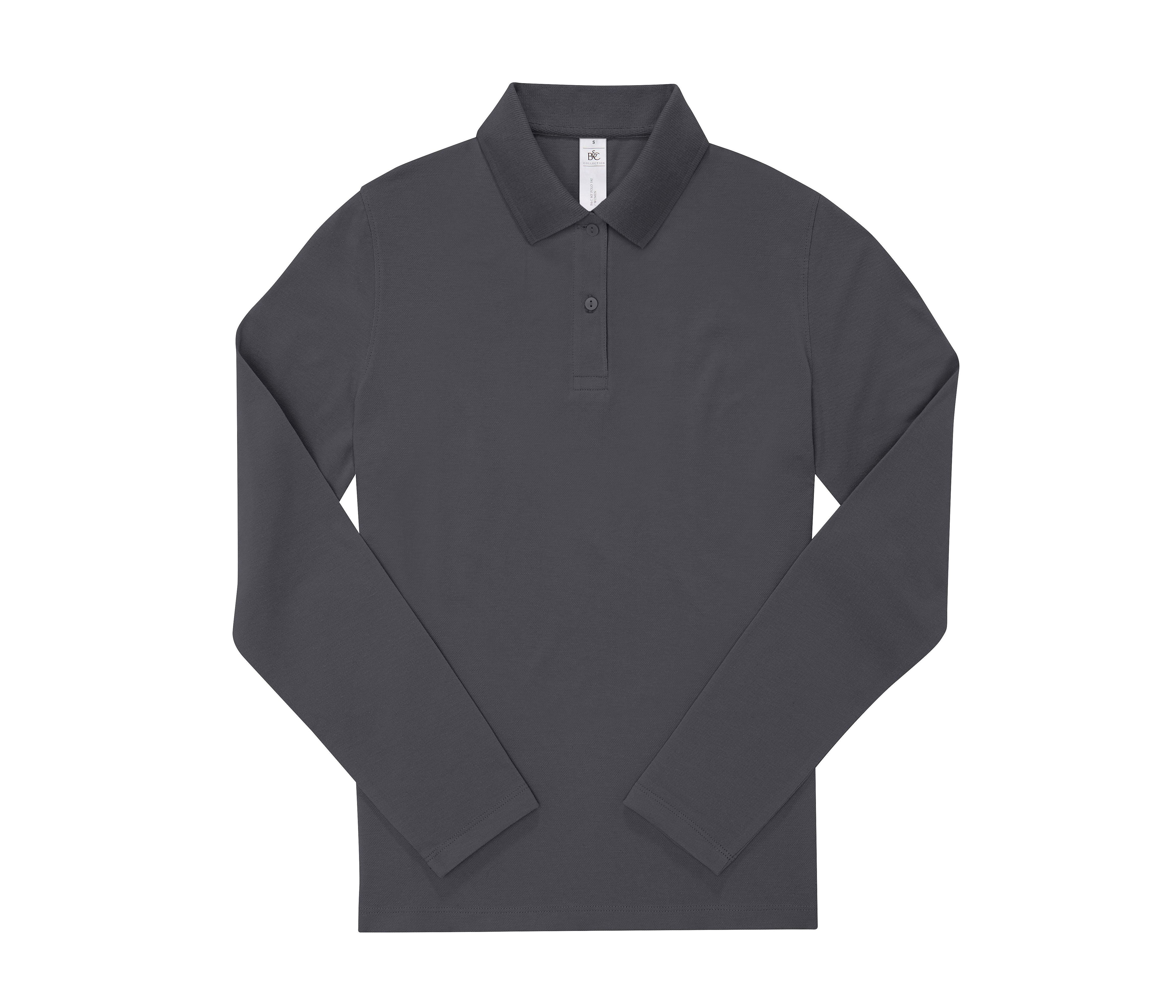 Polo Femme Manches Longues 180 - Dark Grey