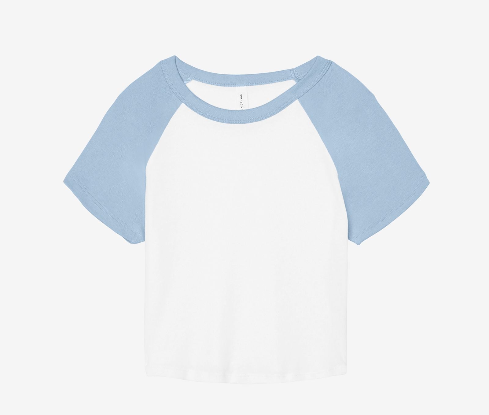 Tee-Shirt Ringer Femme - White / Baby Blue