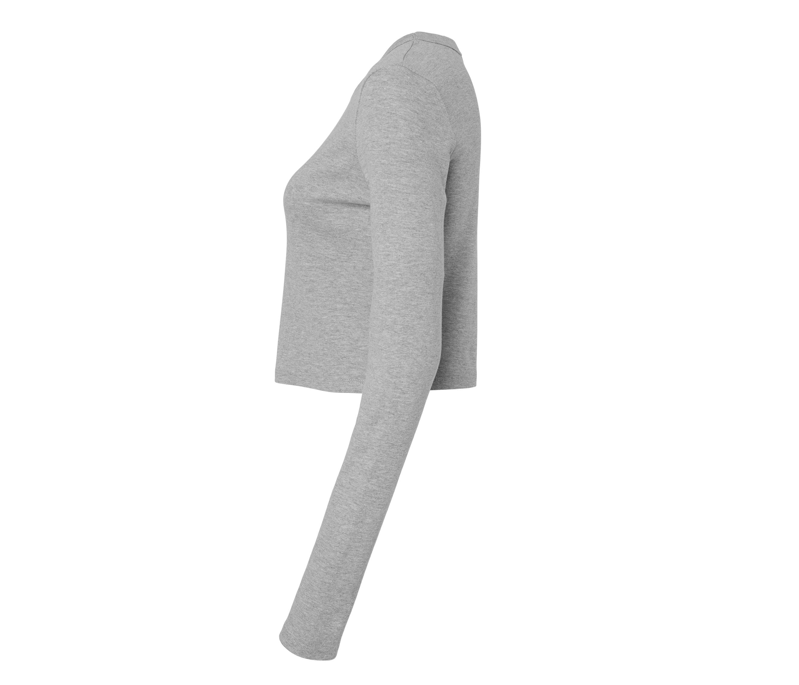 Tee-Shirt Court Manches Longues Femme - Athletic Heather