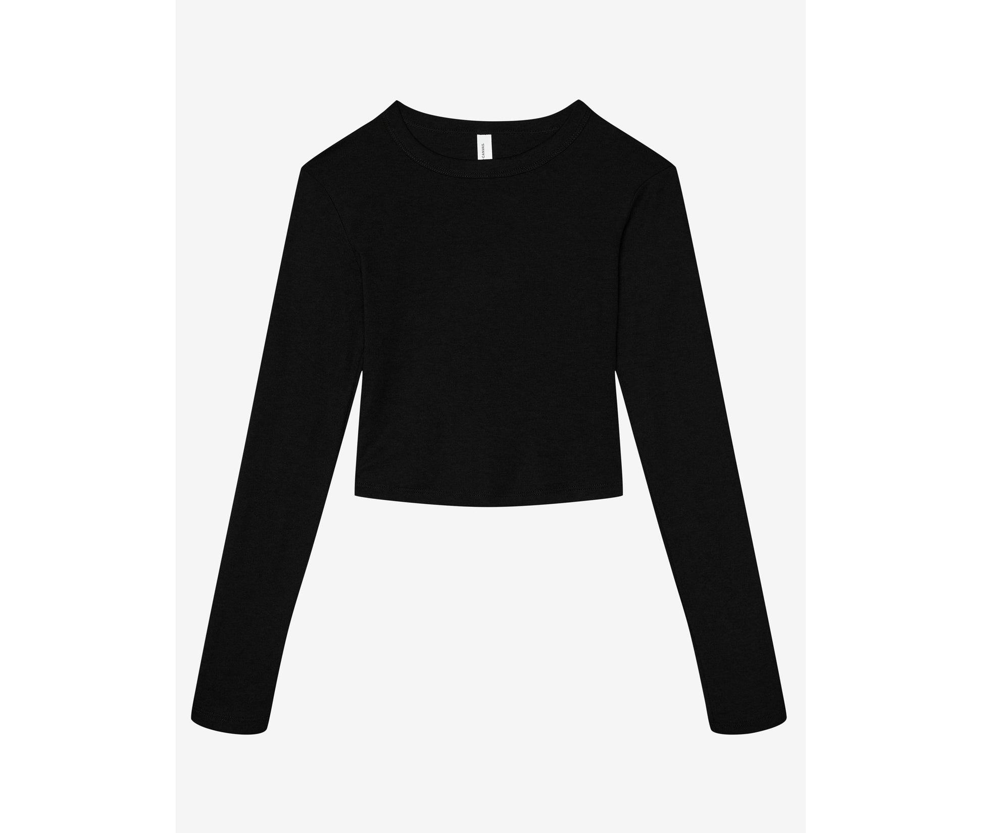 Tee-Shirt Court Manches Longues Femme - Solid Black Blend