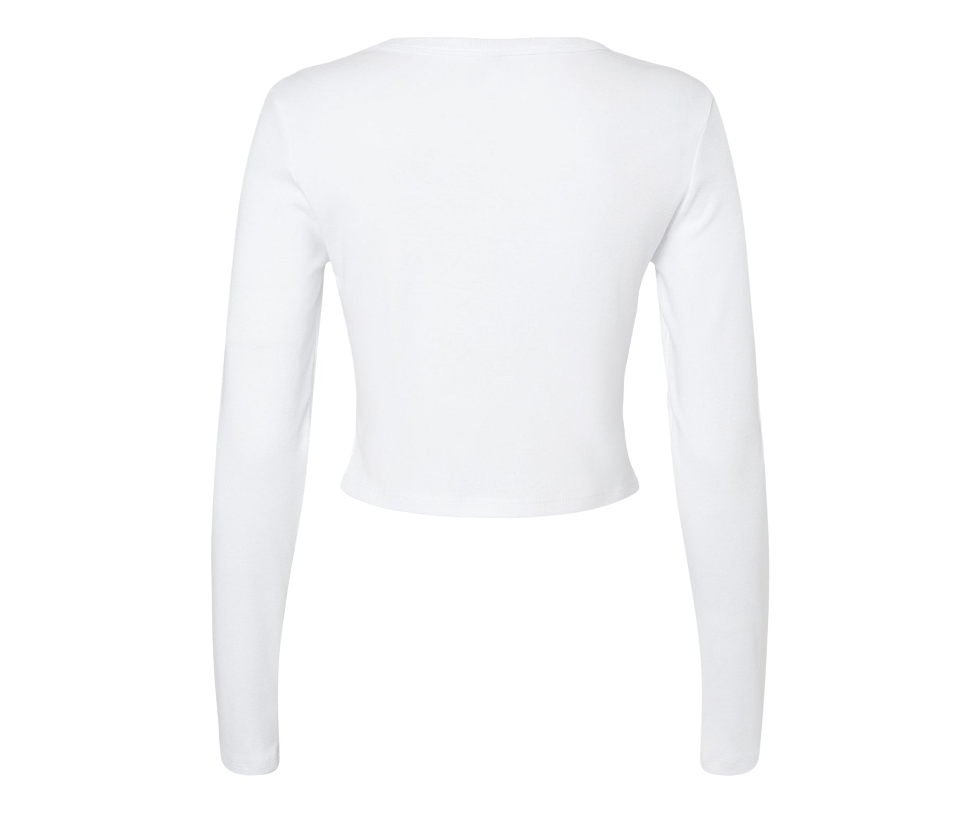 Tee-Shirt Court Manches Longues Femme - Solid White Blend