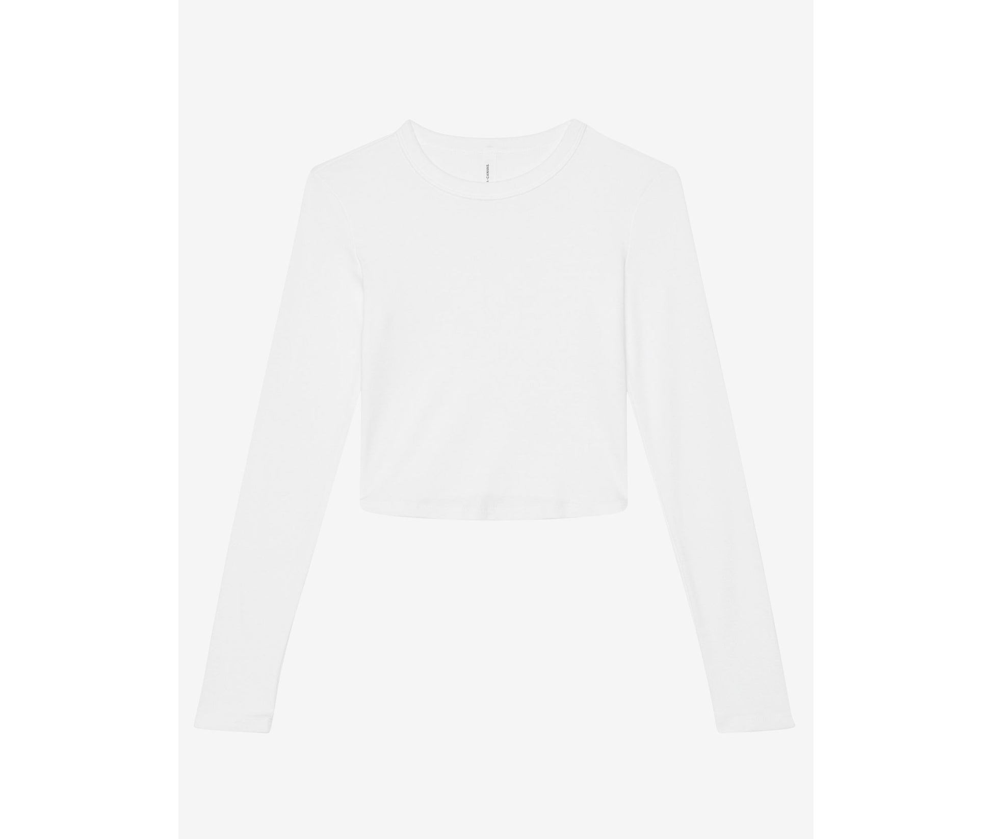 Tee-Shirt Court Manches Longues Femme - Solid White Blend