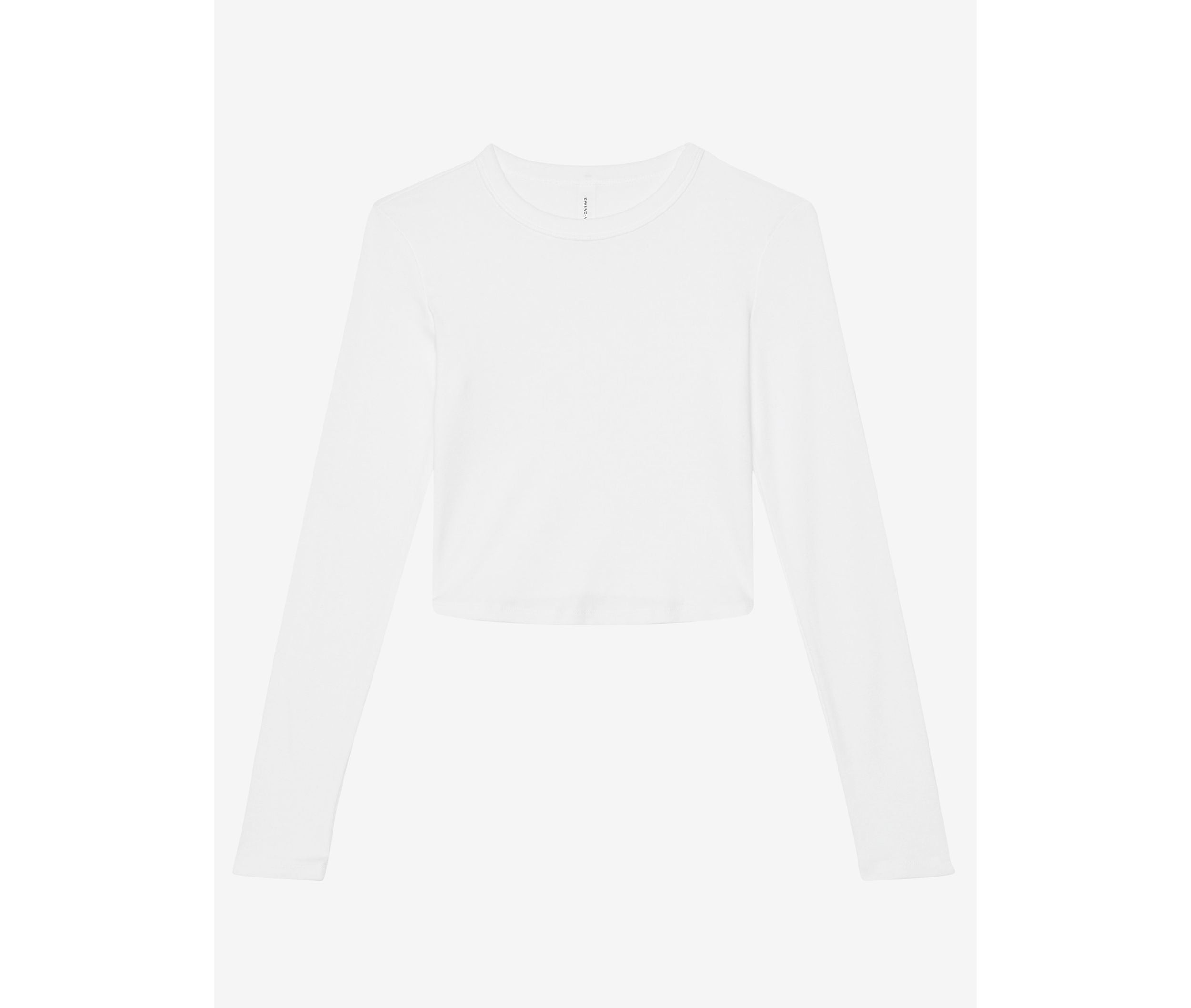 Tee-Shirt Court Manches Longues Femme - Solid White Blend