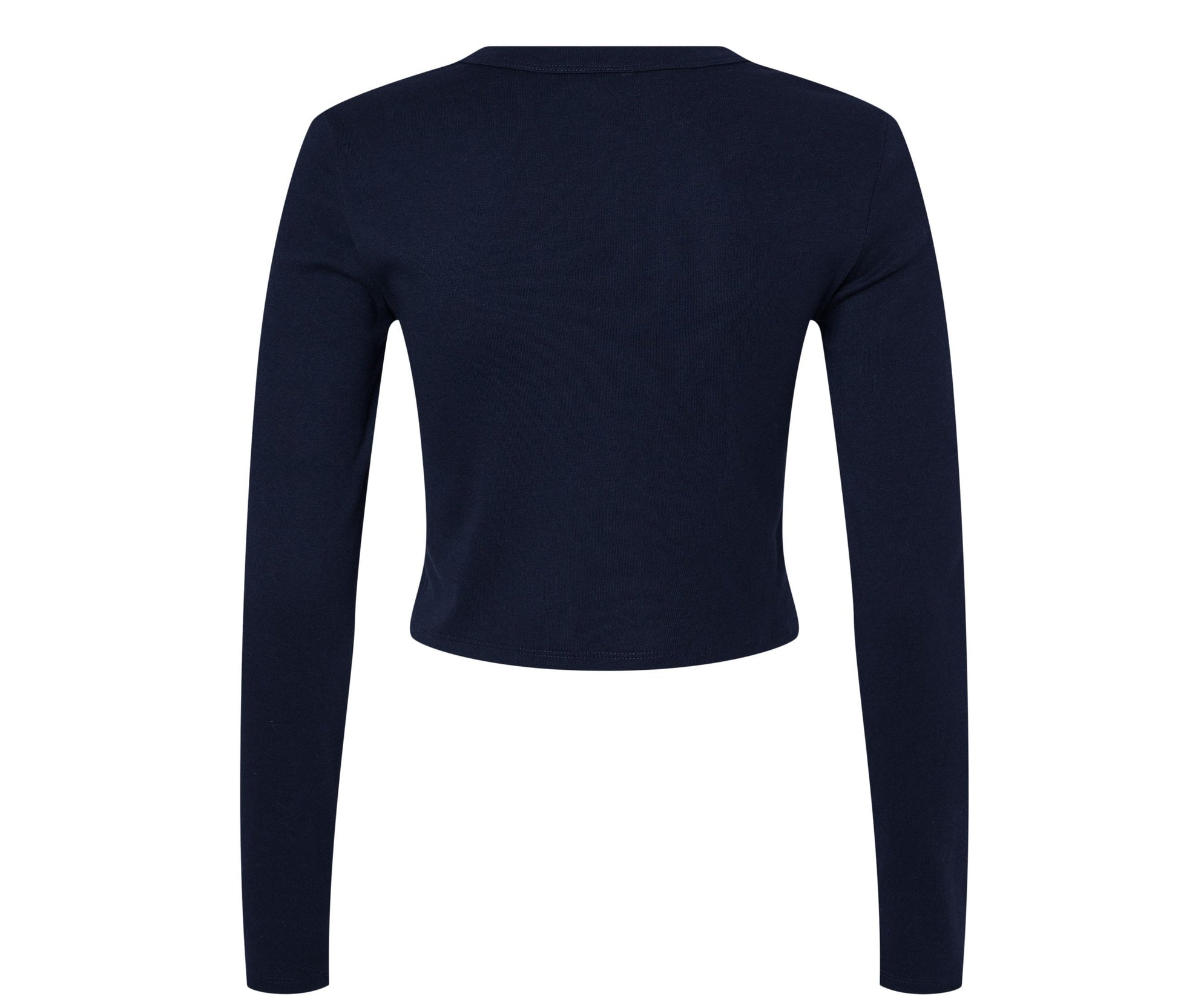 Tee-Shirt Court Manches Longues Femme - Solid Navy Blend