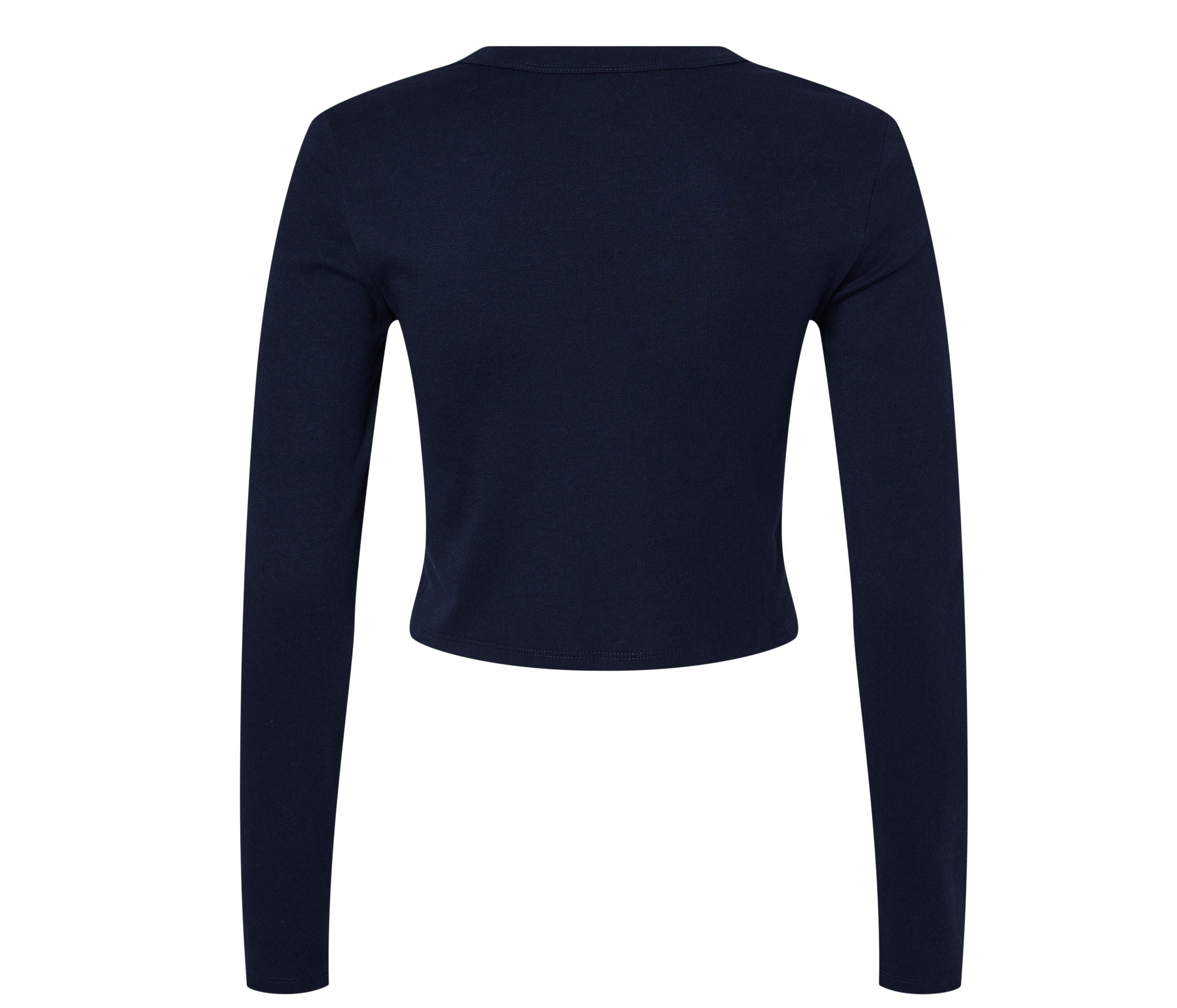 Tee-Shirt Court Manches Longues Femme - Solid Navy Blend
