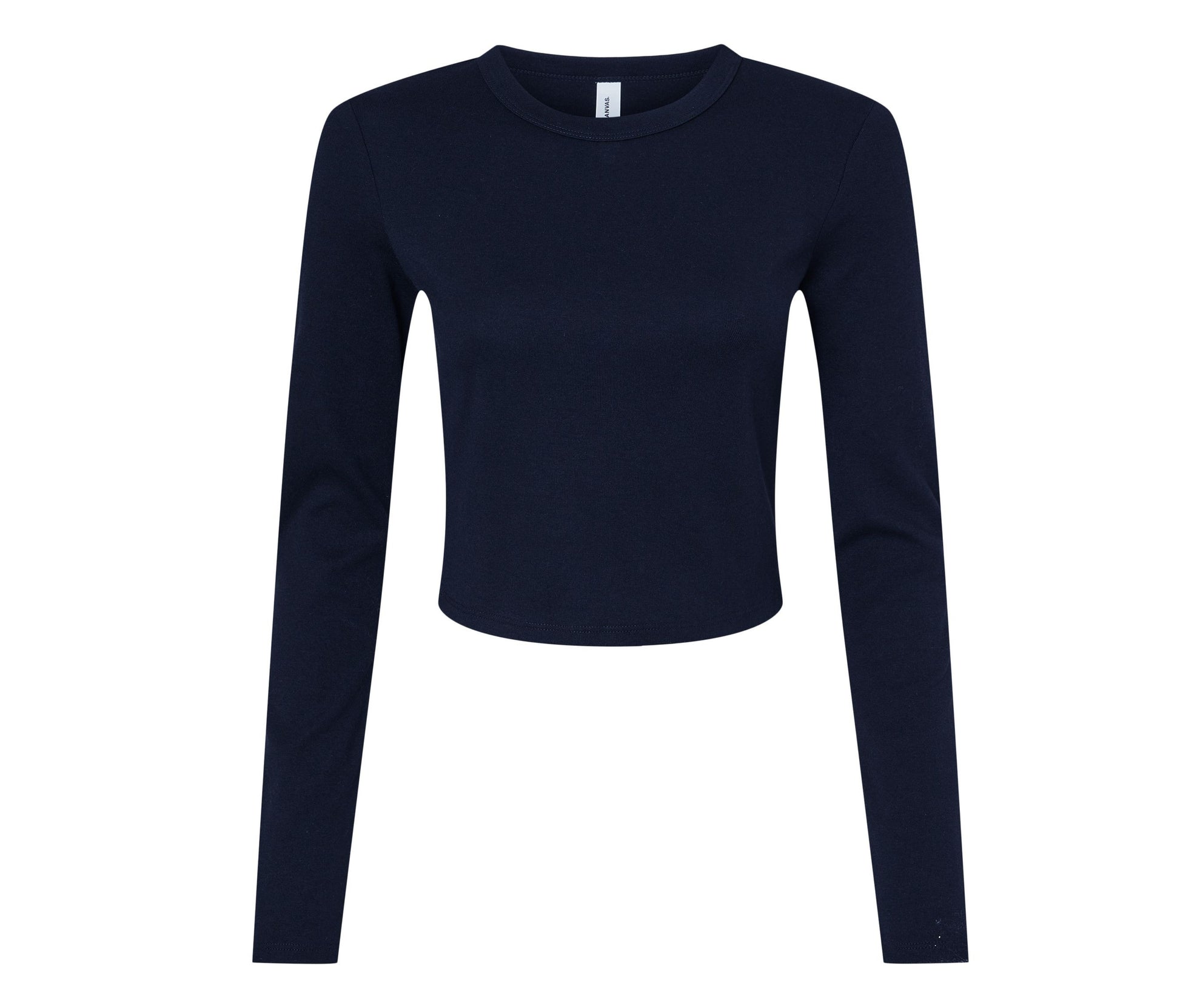 Tee-Shirt Court Manches Longues Femme - Solid Navy Blend
