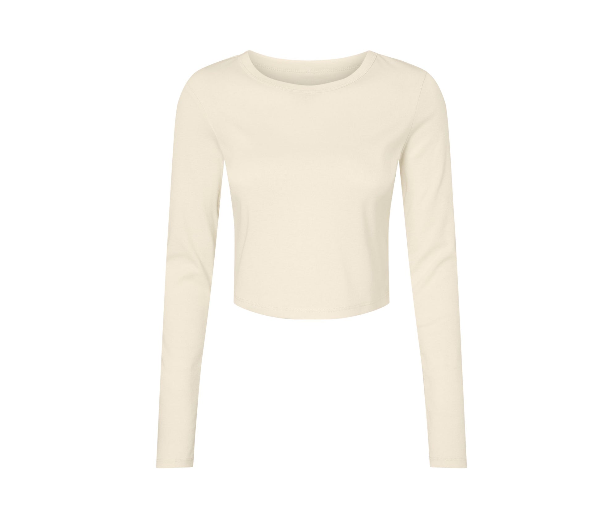 Tee-Shirt Court Manches Longues Femme - Solid Natural Blend