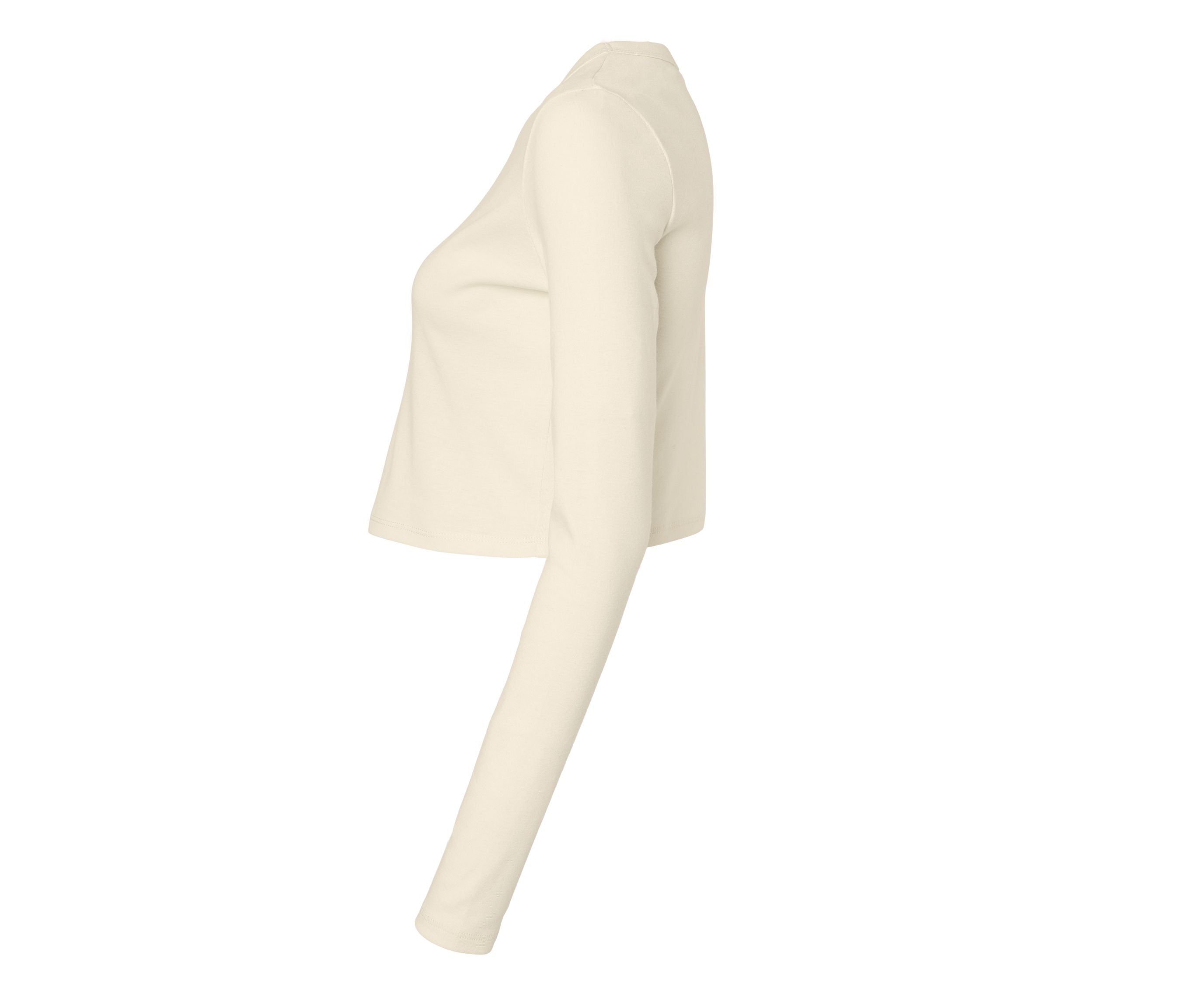 Tee-Shirt Court Manches Longues Femme - Solid Natural Blend