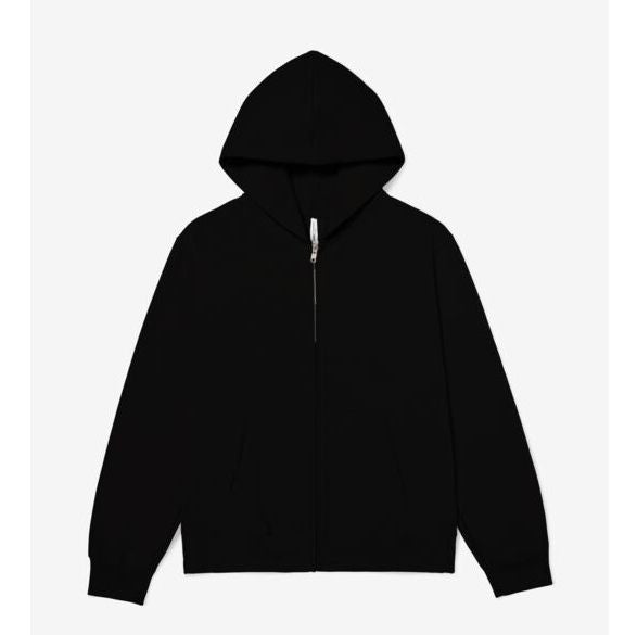 Sweat à Capuche Lourd Zippé - Black