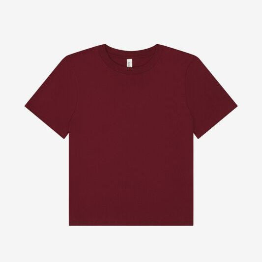 Tee-Shirt Femme Lourd Boxy - Maroon
