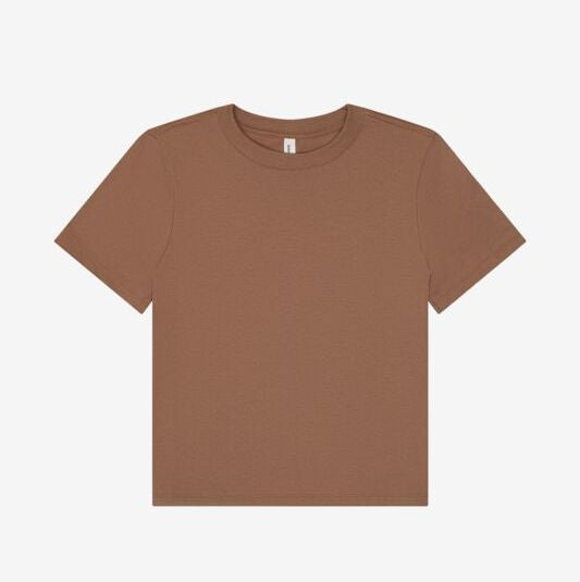 Tee-Shirt Femme Lourd Boxy - Vintage Brown