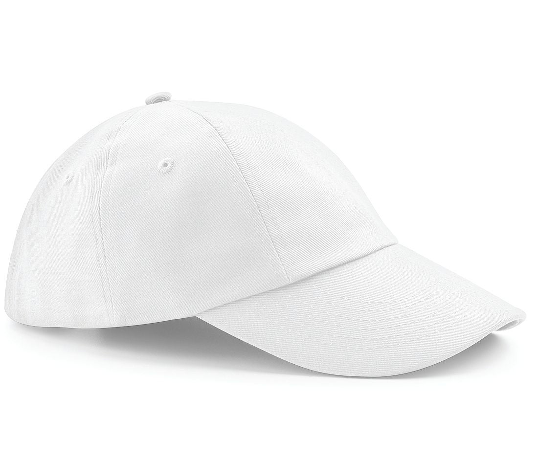 Casquette Basse en Coton Sergé Lourd - White