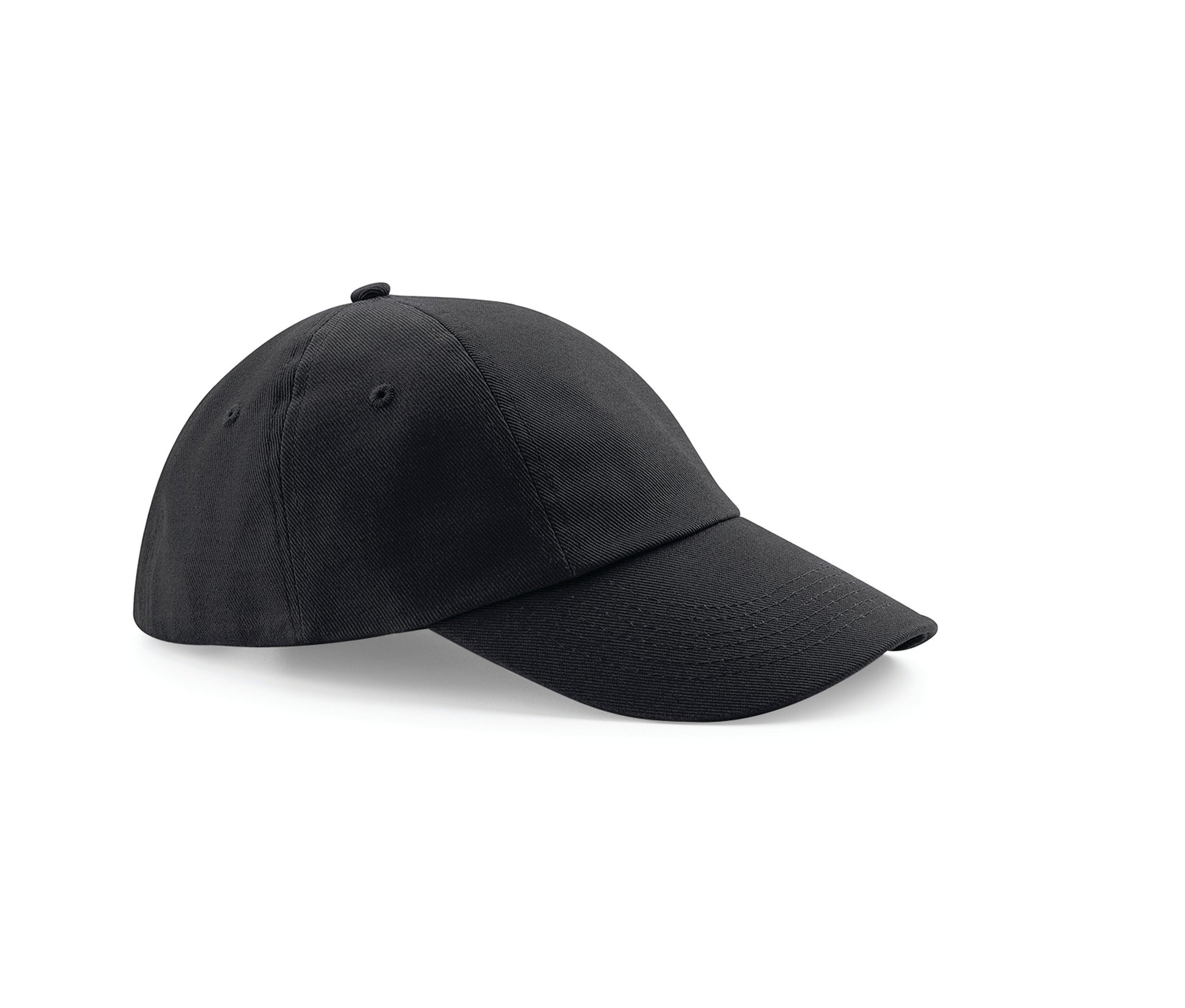 Casquette Basse en Coton Sergé Lourd - Black