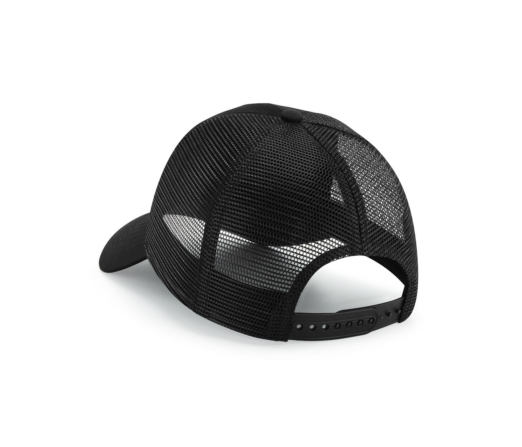 Casquette 6 Pans Style Trucker en Polyester Recyclé - Black