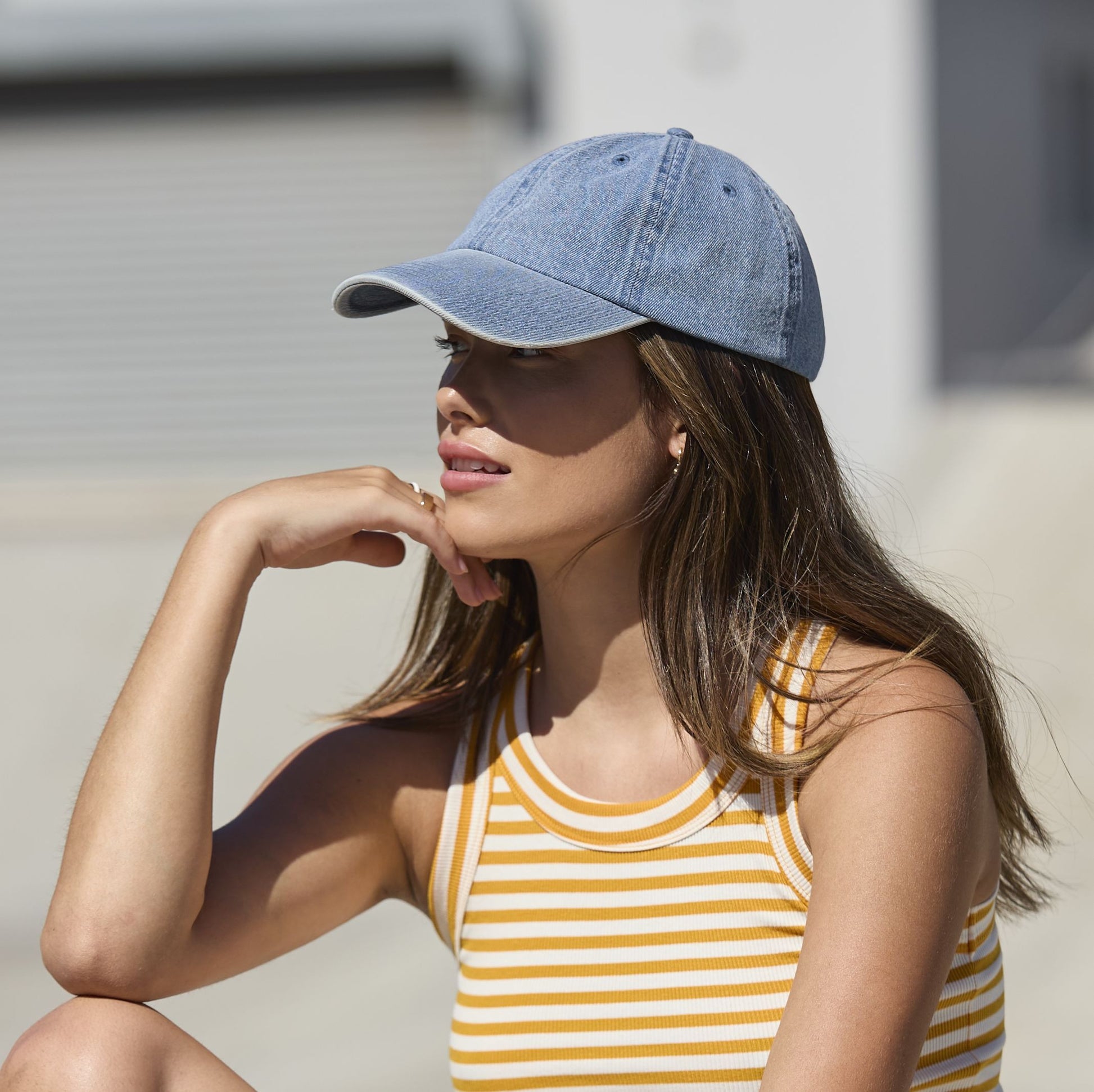 Casquettes 6 pans en coton denim