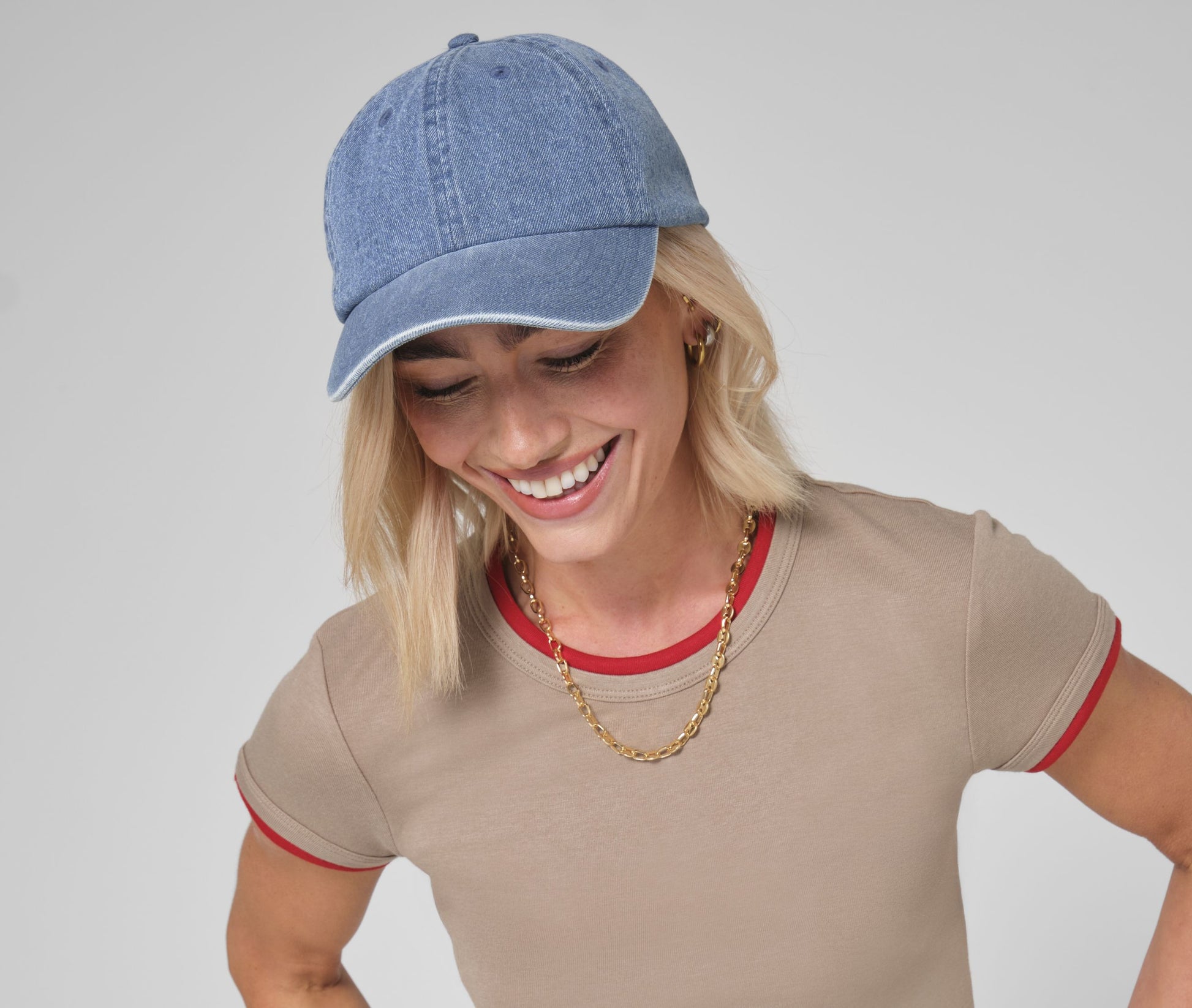 Casquettes 6 pans en coton denim