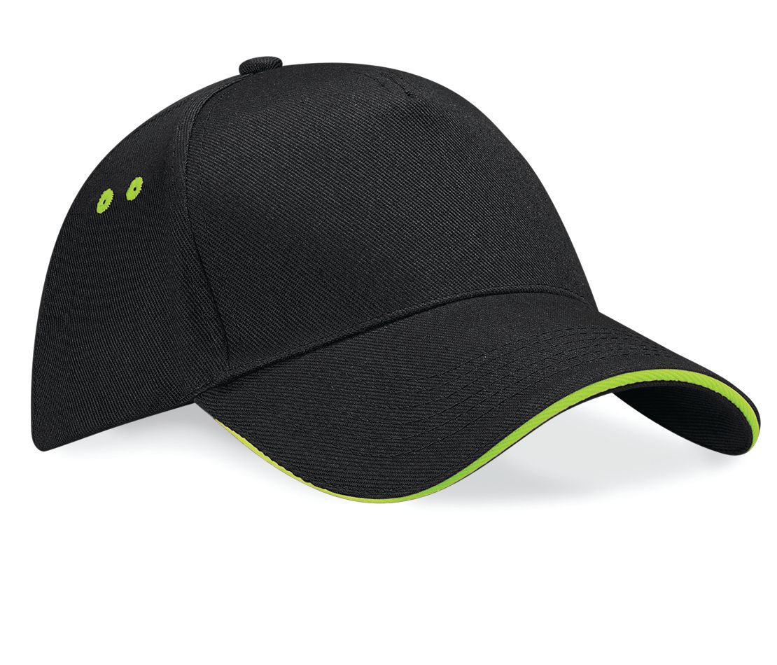 Casquette 5 Pans Bicolore - Black/lime