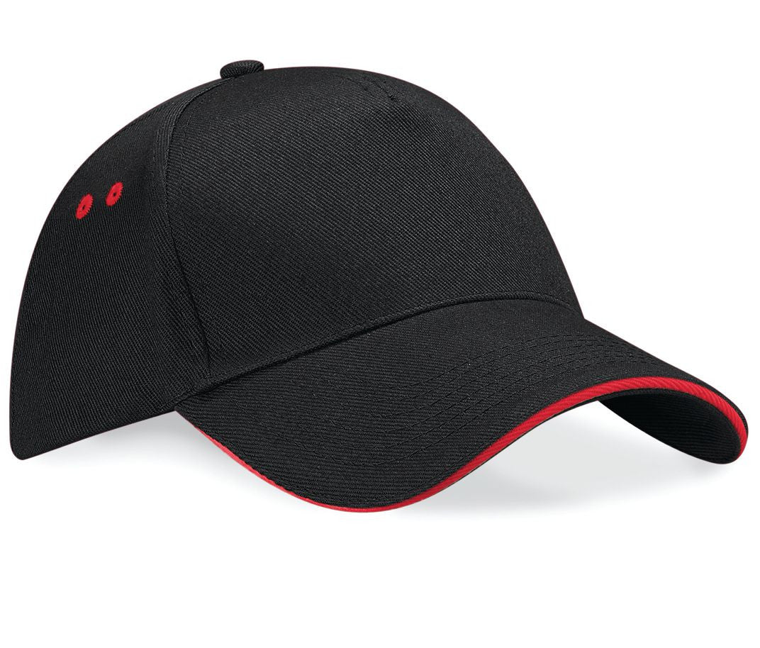 Casquette 5 Pans Bicolore - Black/red