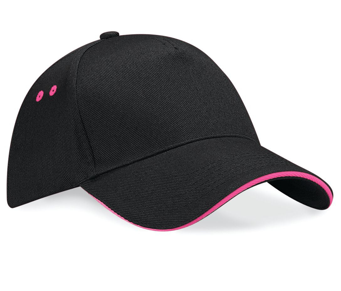 Casquette 5 Pans Bicolore - Black/fuchsia