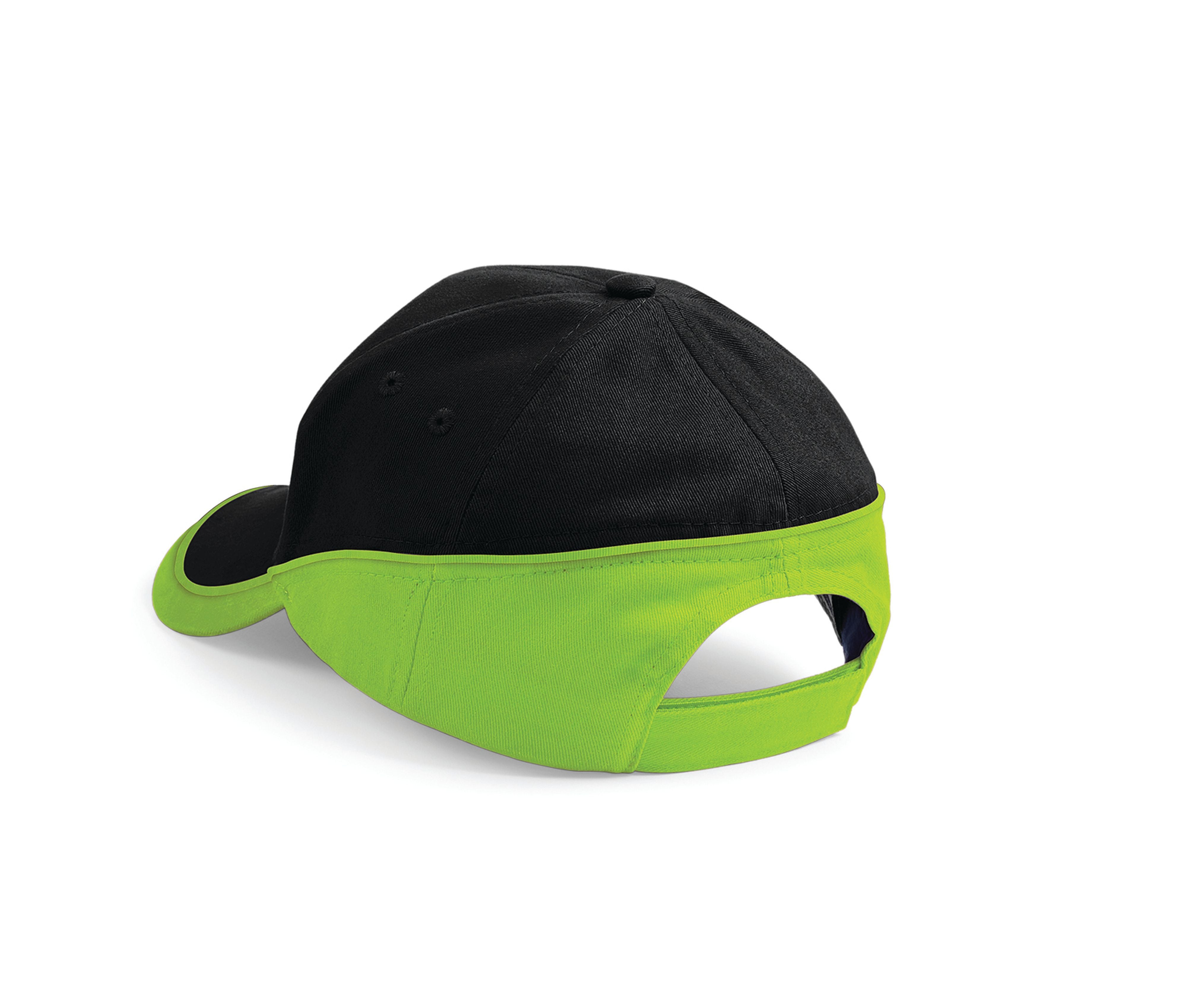 Casquette Bicolore 5 Pans - Black / Lime Green