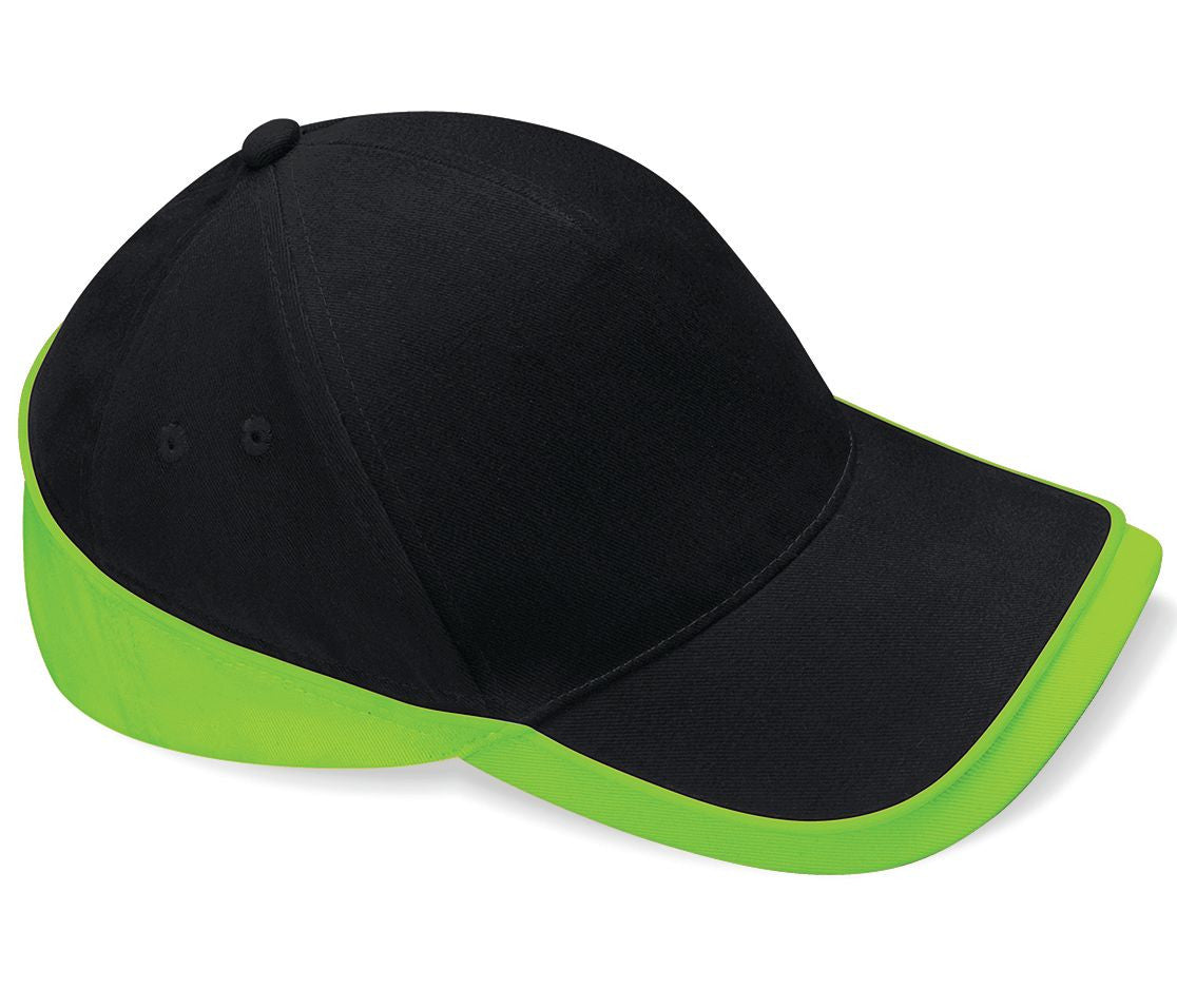 Casquette Bicolore 5 Pans - Black / Lime Green