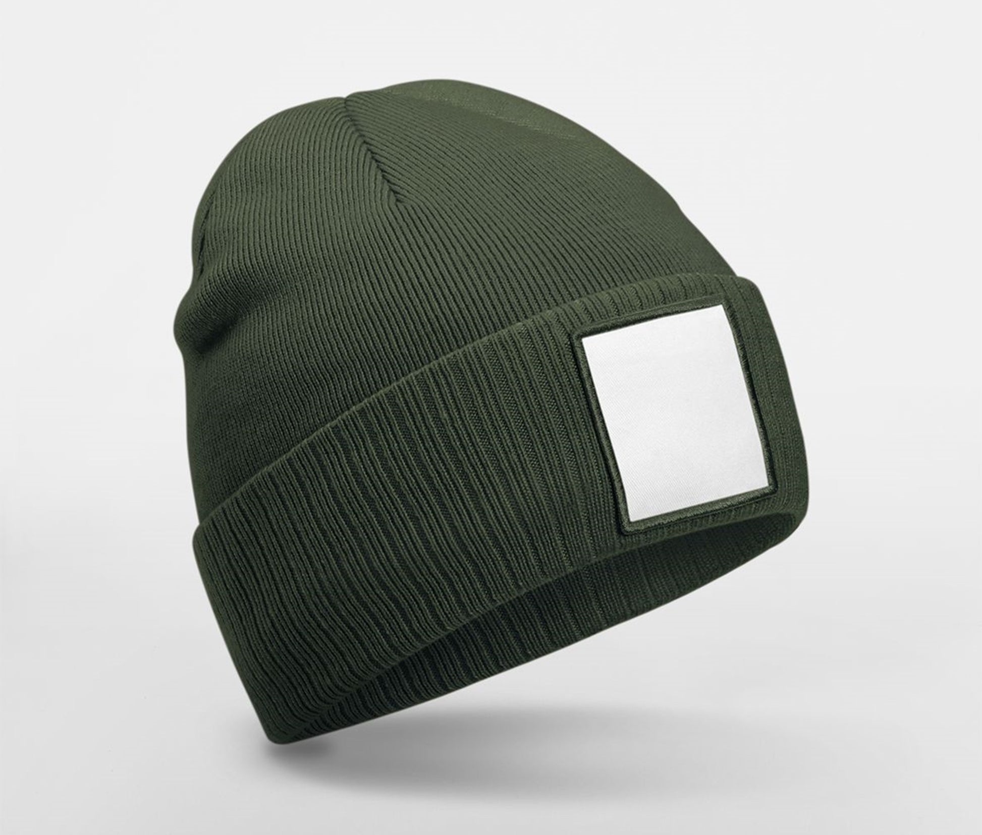 Bonnet Tricoté Avec Empiècement - Olive Green/white