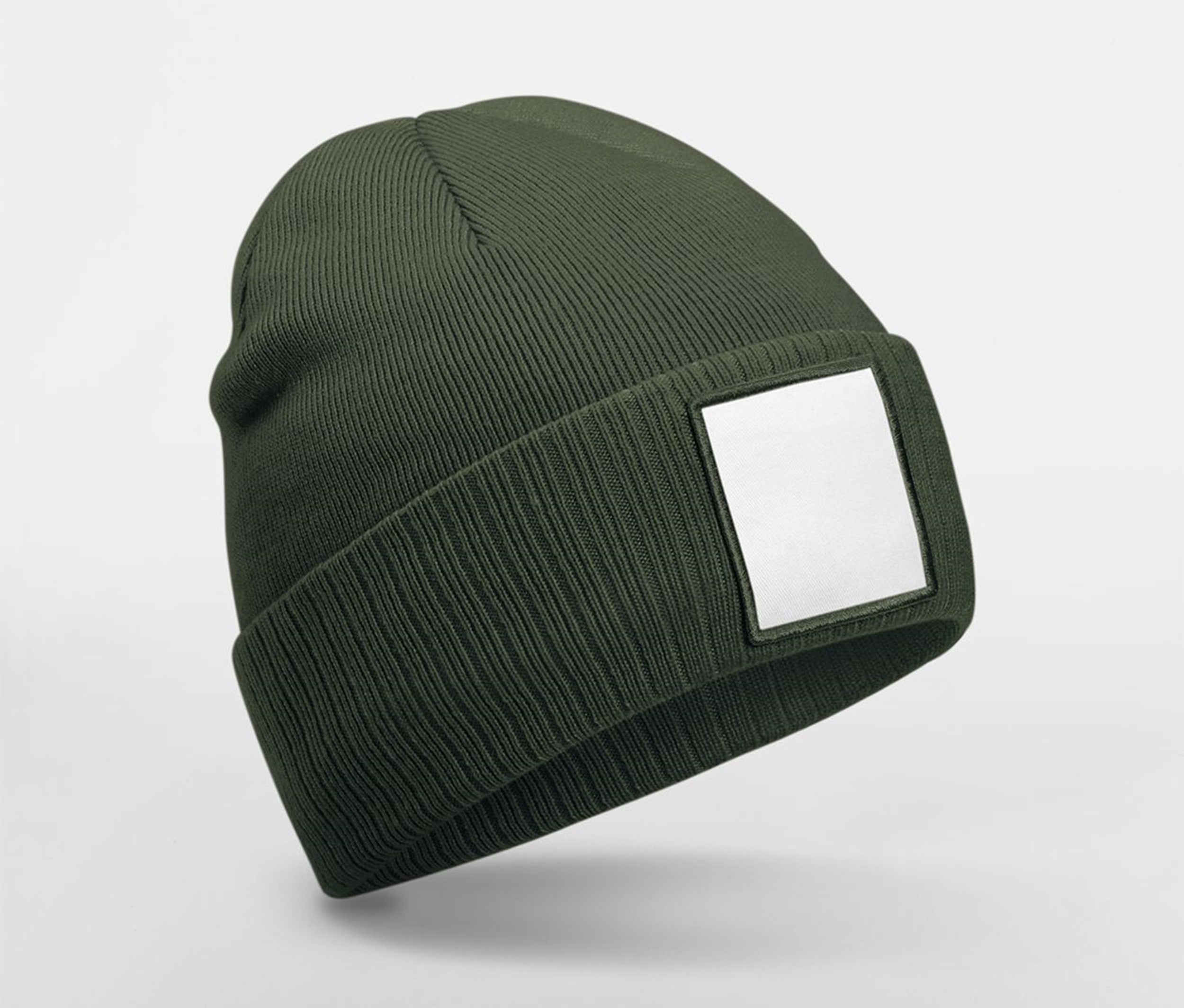 Bonnet Tricoté Avec Empiècement - Olive Green/white