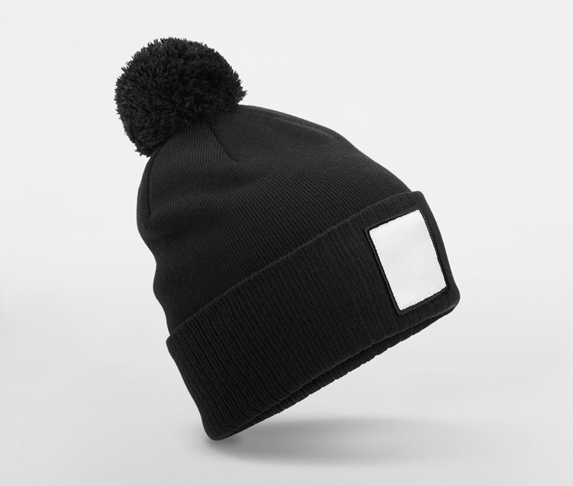 Bonnet Avec Pompon et Patch - Black/white