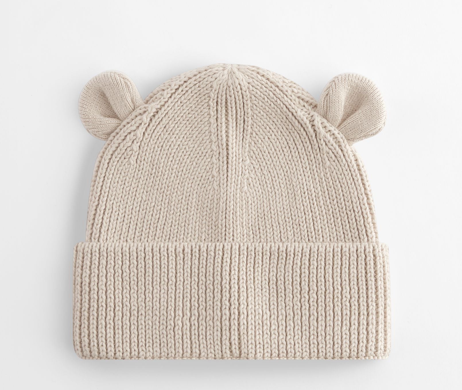 Bonnet Ourson Avec Revers - Almond
