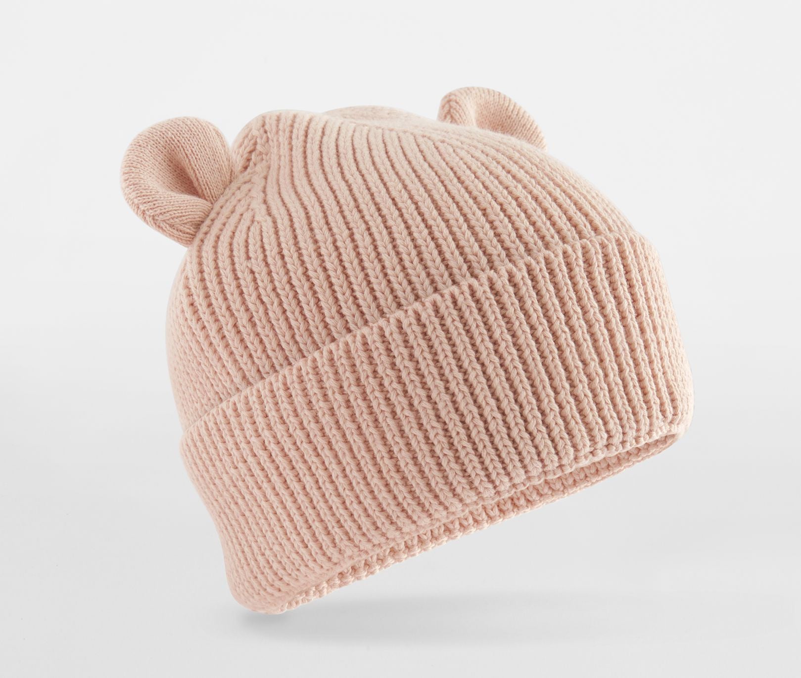 Bonnet Ourson Avec Revers - Peach