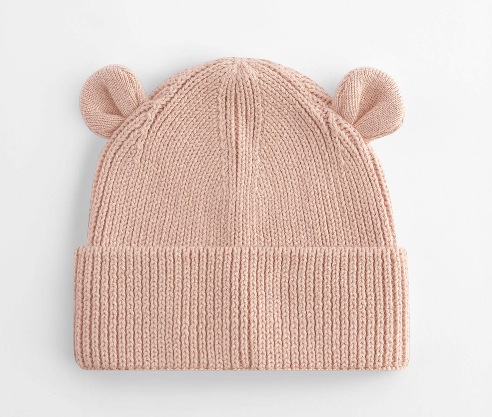 Bonnet Ourson Avec Revers - Peach