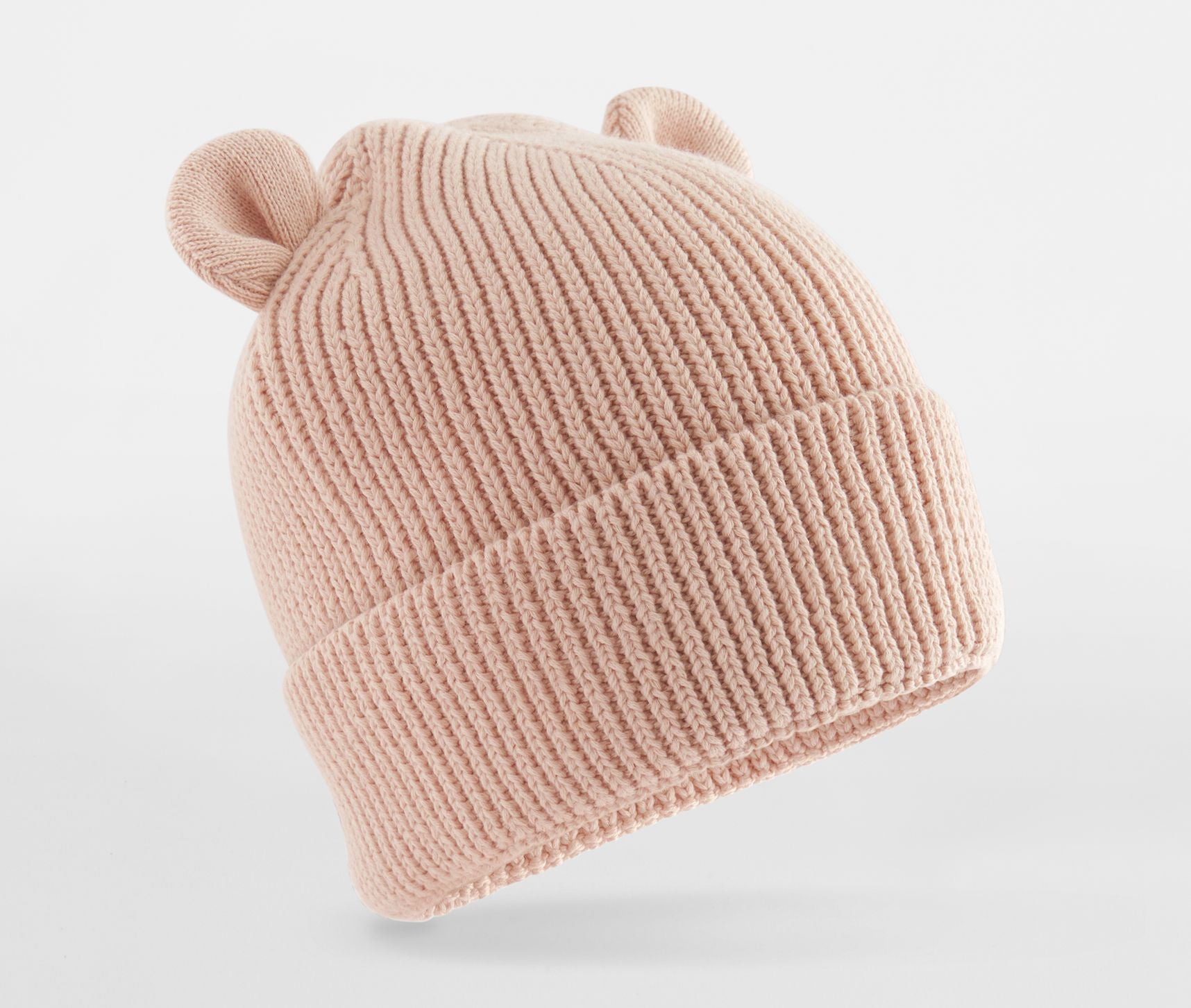Bonnet Ourson Avec Revers - Peach