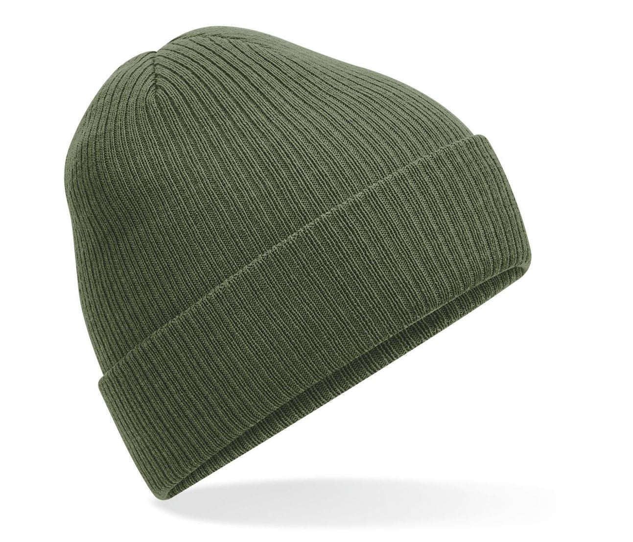 Bonnet en Bord Côte Avec Rabat - Olive Green
