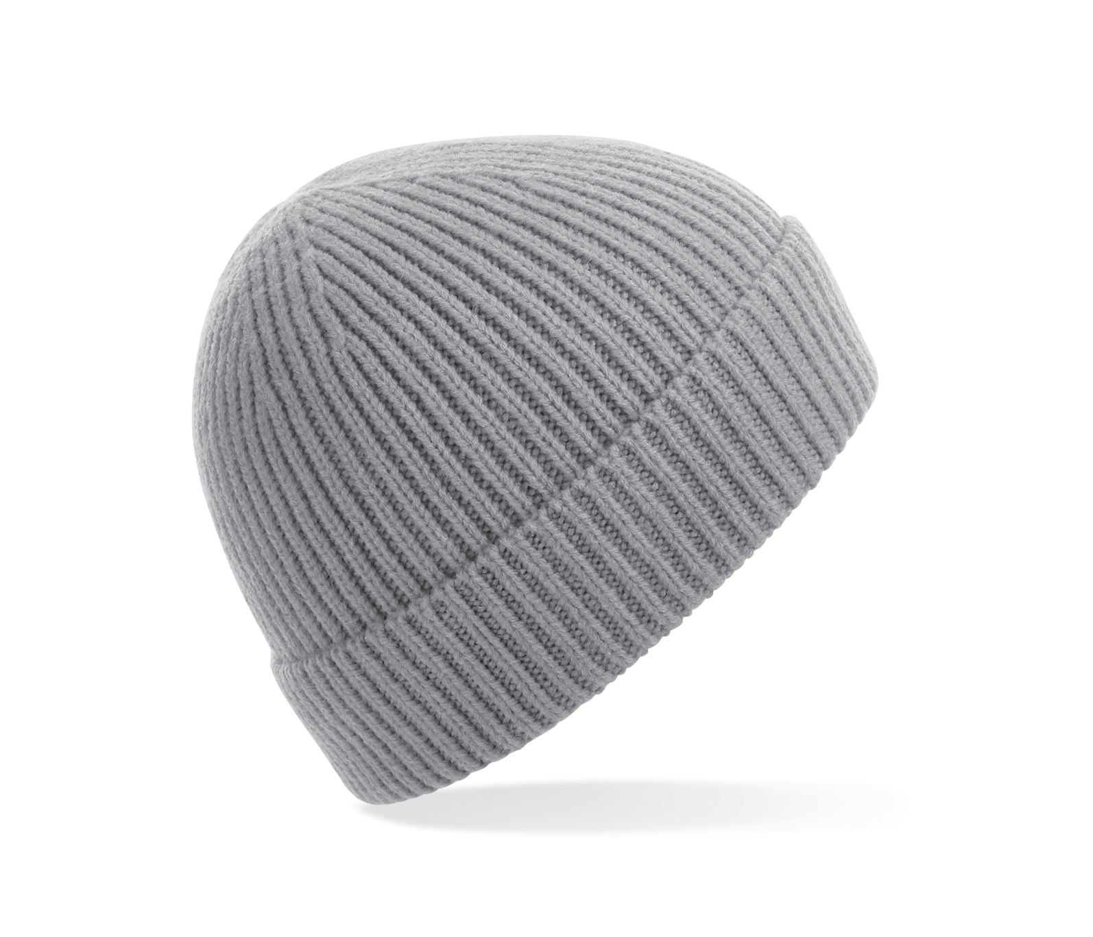 Bonnet en Maille Côtelée - Light Grey