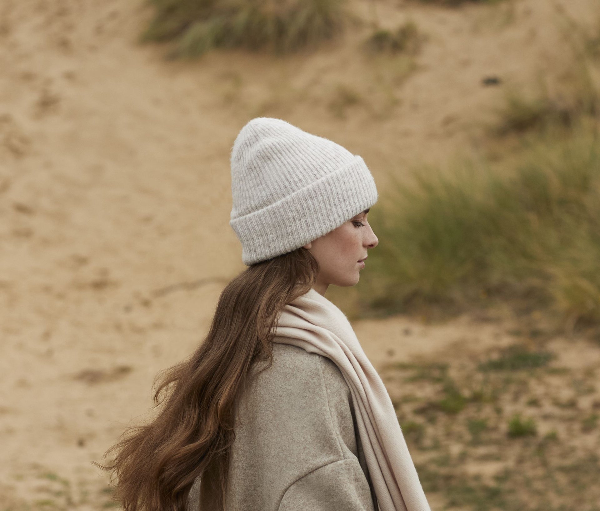 Bonnet en maille côtelée