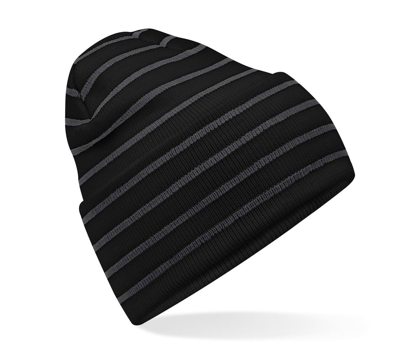 Bonnet Rayé Avec Rabat - Black / Graphite Grey