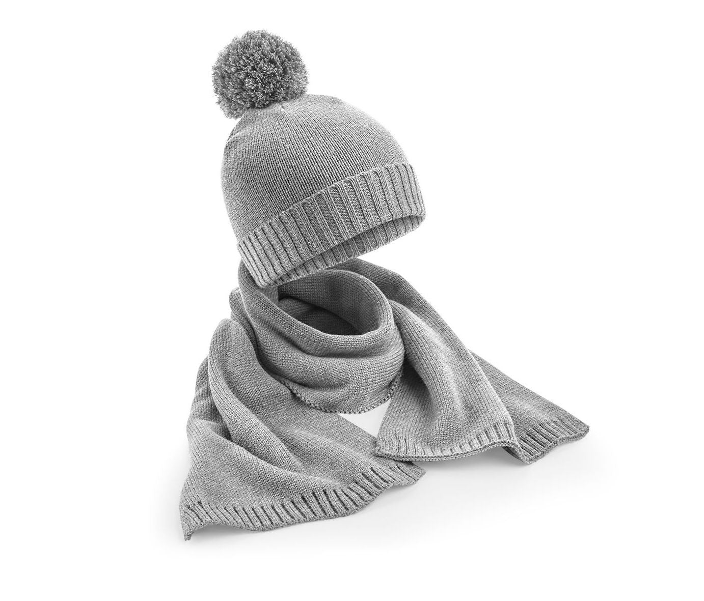 Kit Bonnet et Écharpe - Light Grey Fleck