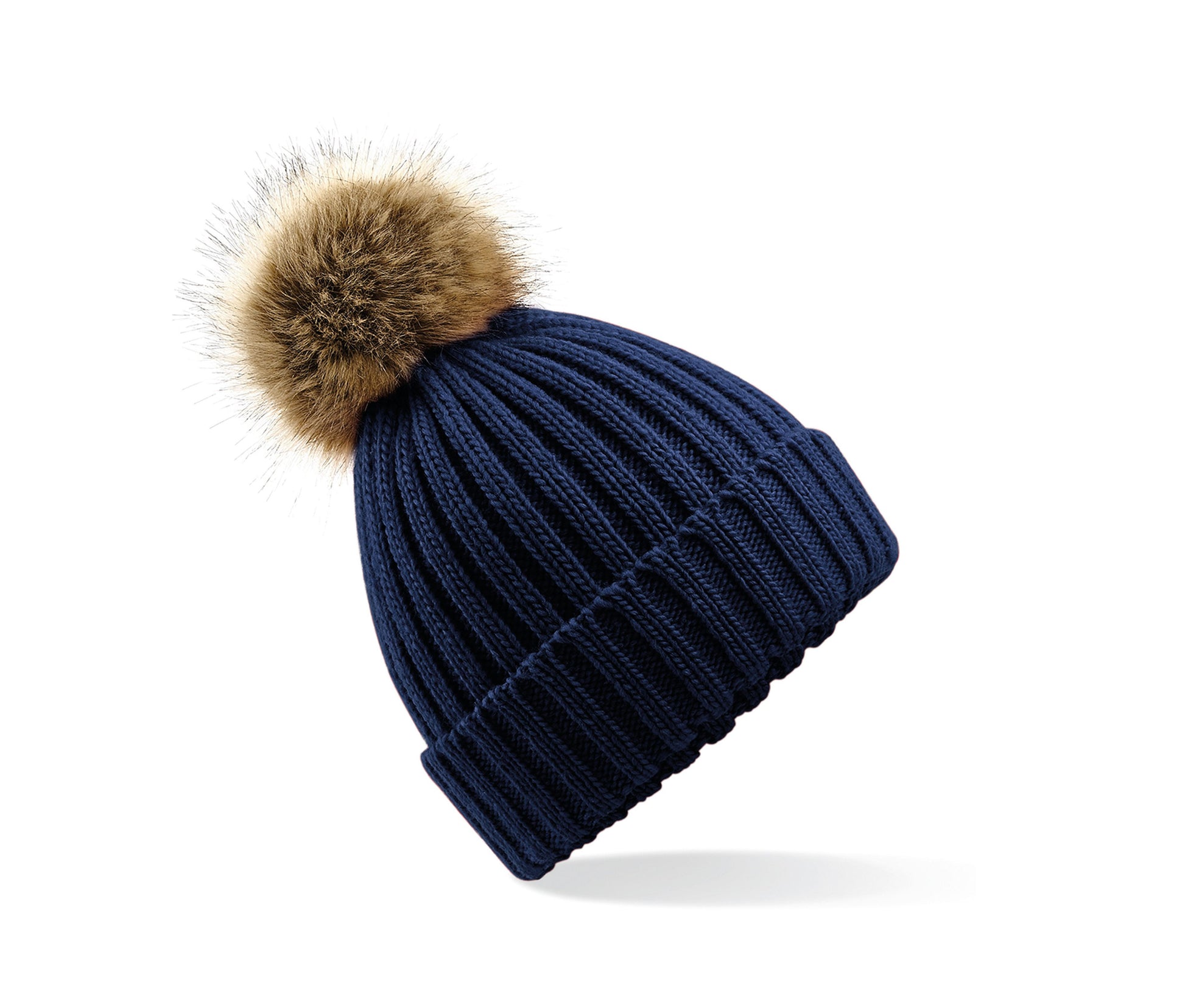 Bonnet Grosse Maille Pop Pom - Navy