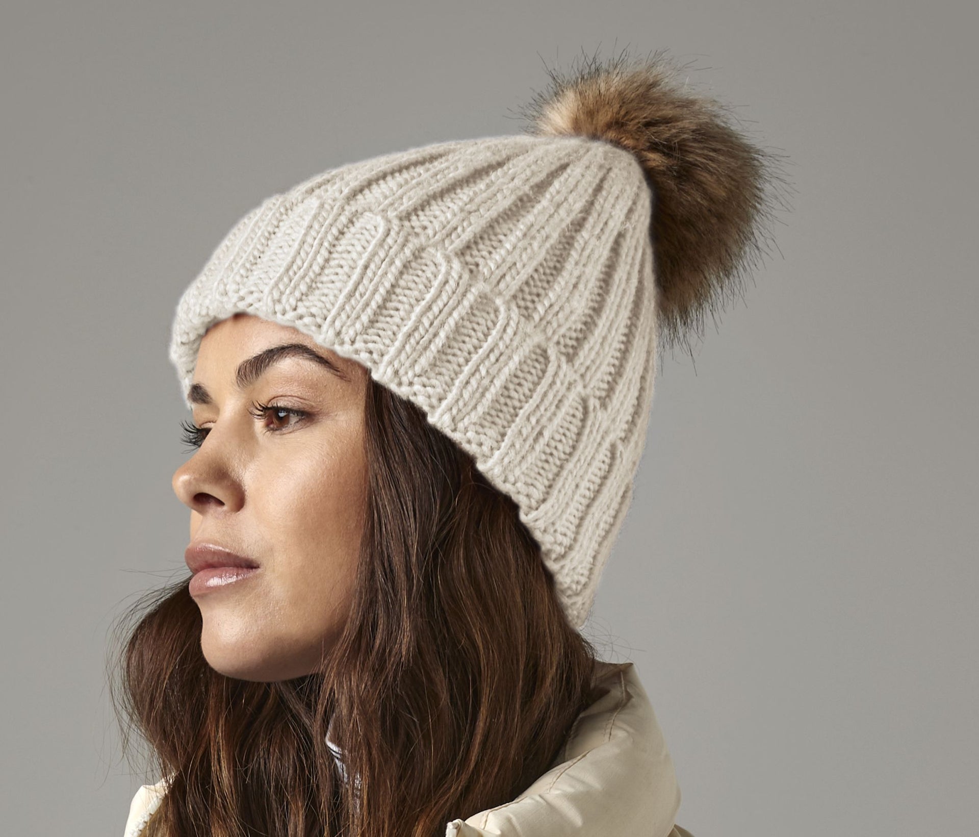 Bonnet grosse maille Pop Pom